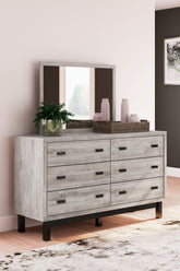 Lullora Furniture - Ashley Furniture - Vessalli Bedroom - Dresser and Mirror / Gray - B1036B1