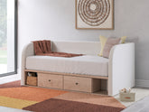 Lullora Furniture - Ashley Furniture - Arloster Bedroom - Twin Upholstered Day Bed / Tan/White - PCB1566B8