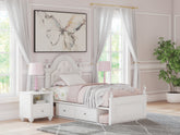 Lullora Furniture - Ashley Furniture - Kozlani Bedroom - Twin Upholstered Panel Storage Bed - PCB1819B9