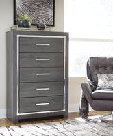 Lullora Furniture - Ashley Furniture - Lodanna Bedroom - Full Panel Bed with 2 Storage Drawers / Gray - B214B5