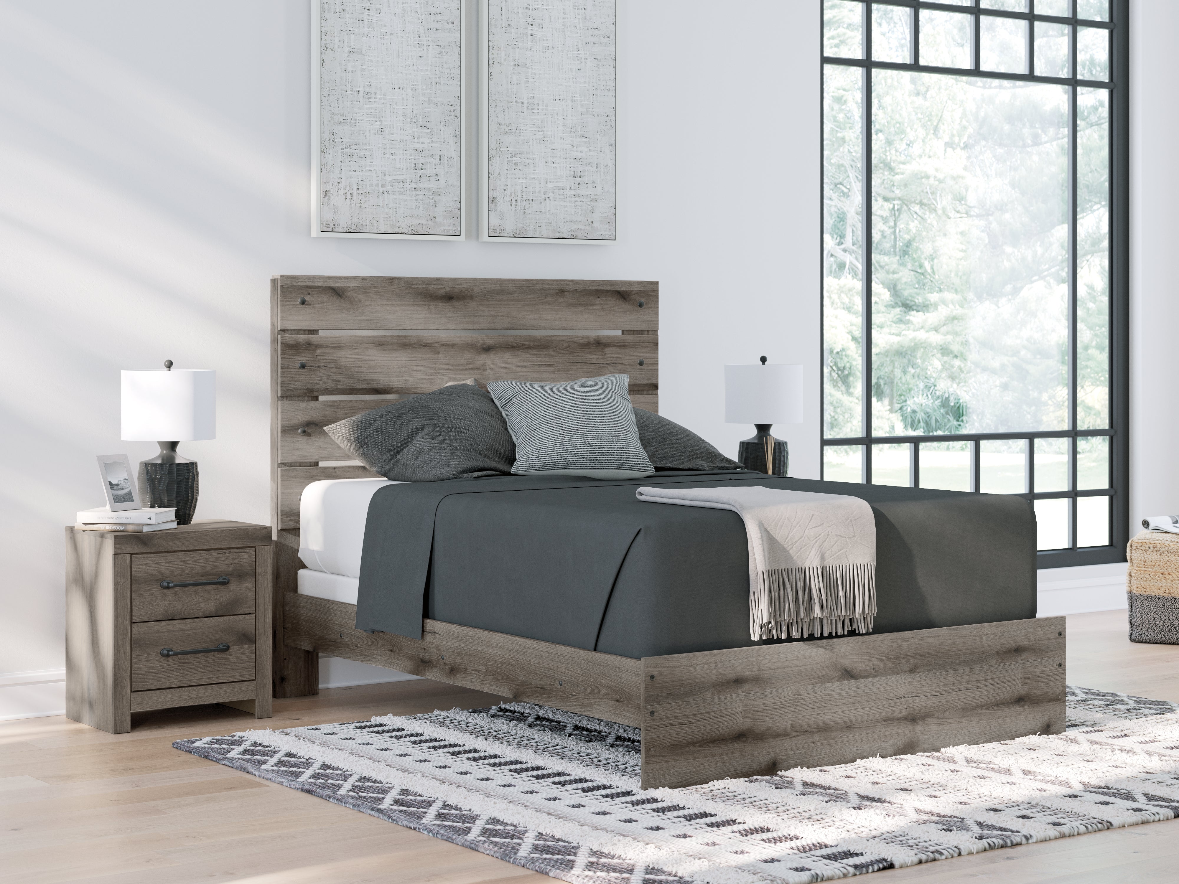 Lullora Furniture - Ashley Furniture - Graystorm Bedroom - Twin Panel Storage Bed / Brown Gray - PCB2405B18