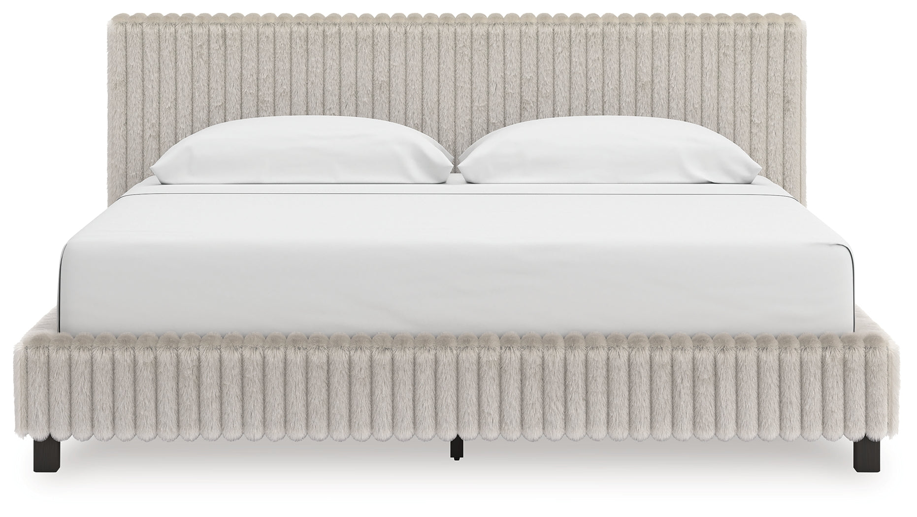 Lullora Furniture - Ashley Furniture - Zuraleus Bedroom - King Upholstered Bed / White - PCB3381B13