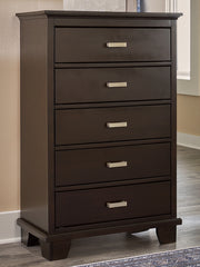 Lullora Furniture - Ashley Furniture - Covetown Bedroom - Twin Panel Bed / Dark Brown - B441B2