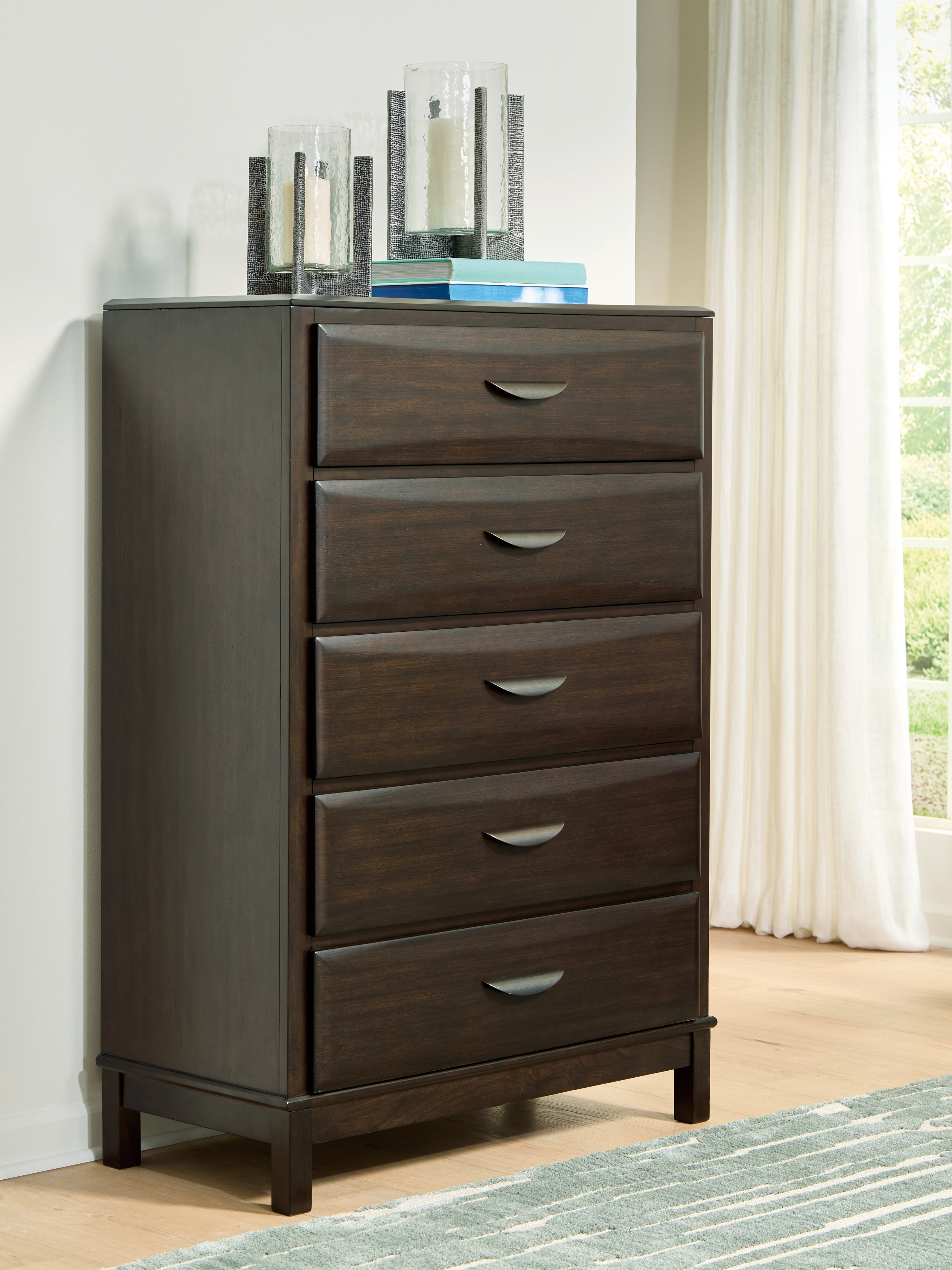 Lullora Furniture - Ashley Furniture - Vanmore Bedroom - Full Storage Bed / Dark Brown - B479B4