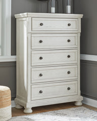 Lullora Furniture - Ashley Furniture - Robbinsdale Bedroom - King Panel Storage Bed / Antique White - B742B25
