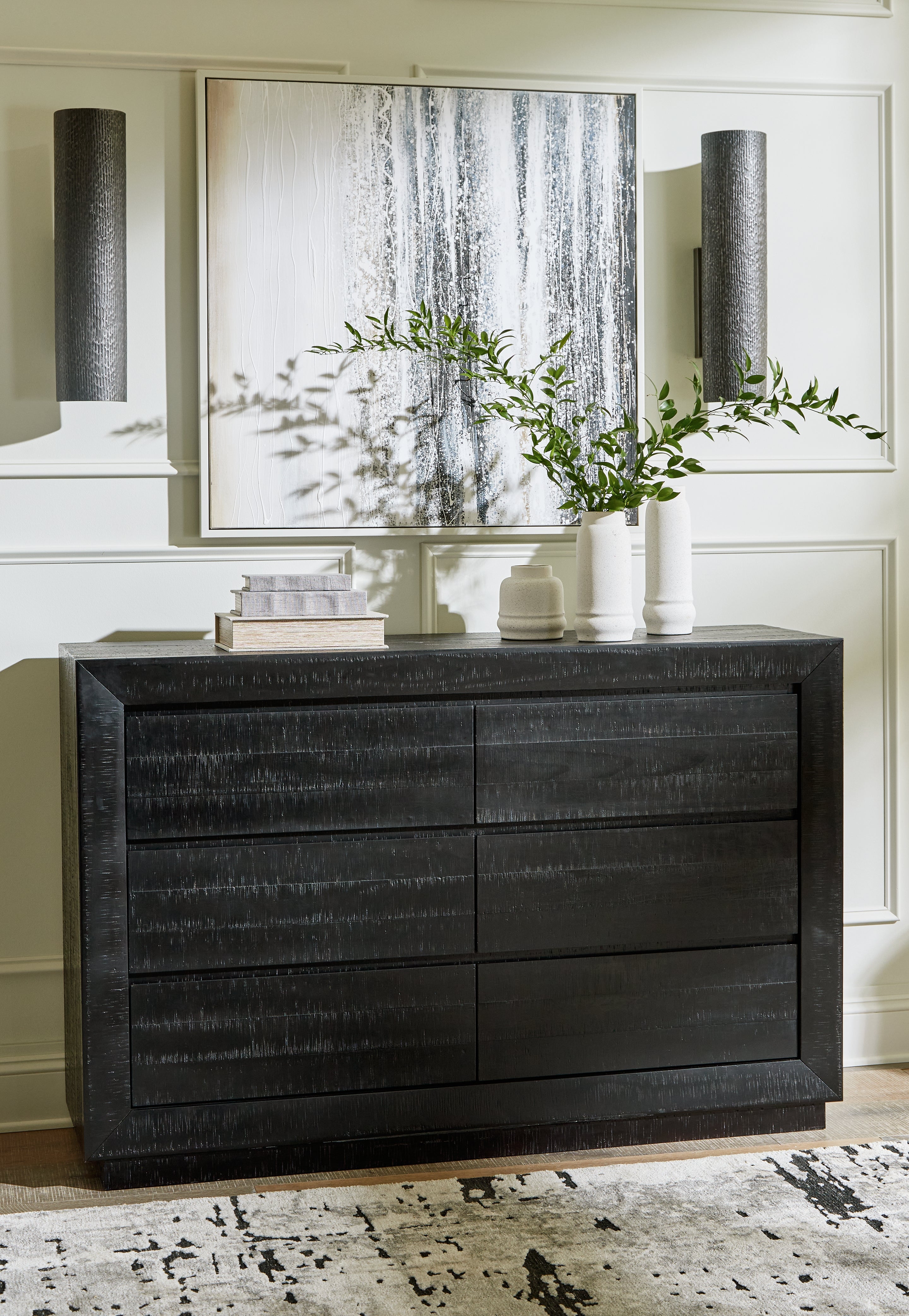 Lullora Furniture - Ashley Furniture - Londer Bedroom - Dresser / Black - B768-31