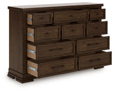 Lullora Furniture - Ashley Furniture - Taffenbrook Bedroom - Three Drawer Night Stand / Medium Brown - B849-93
