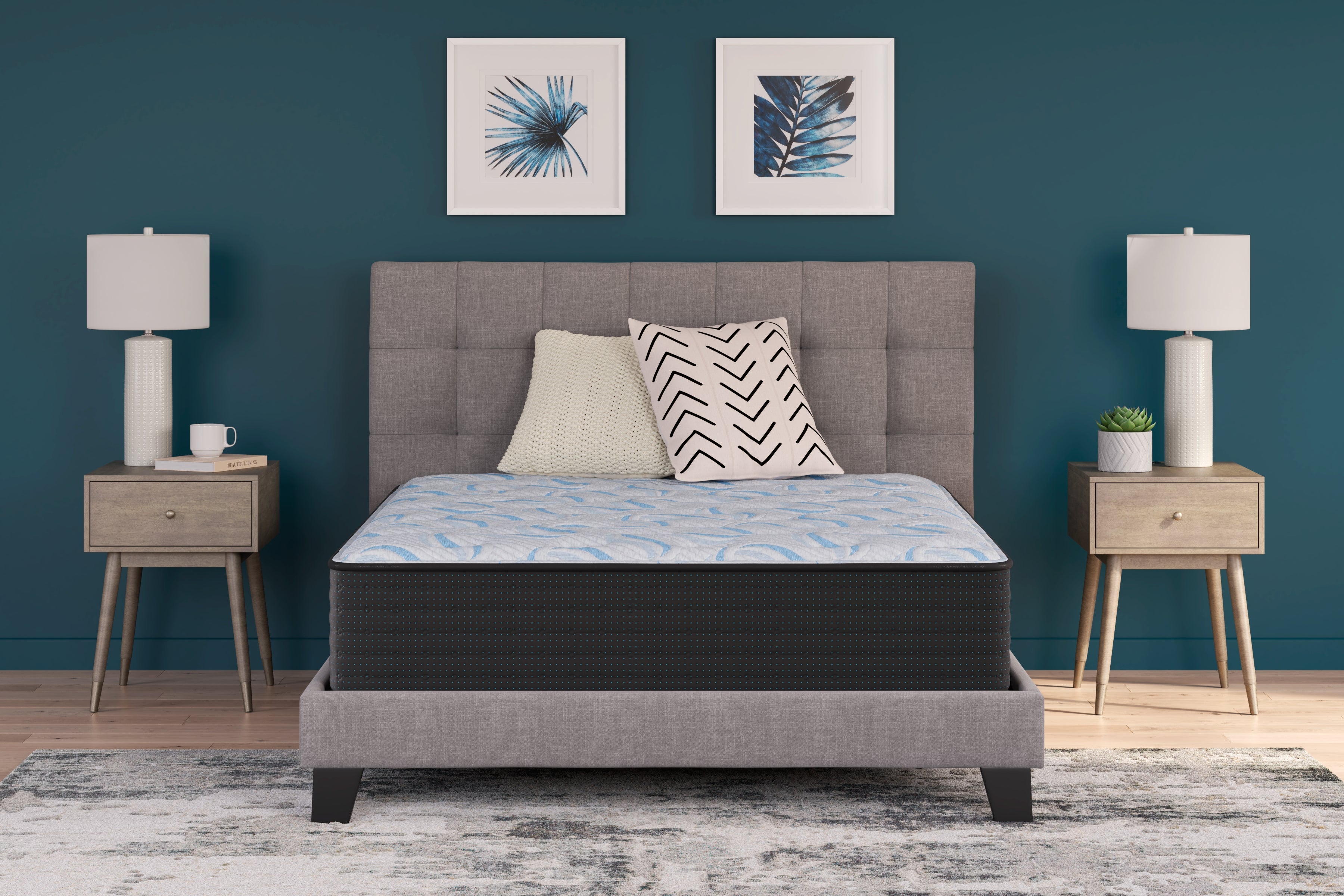 Lullora Furniture - Ashley Furniture - Elite Springs Firm Mattresses - Full / Gray/Blue - M40521