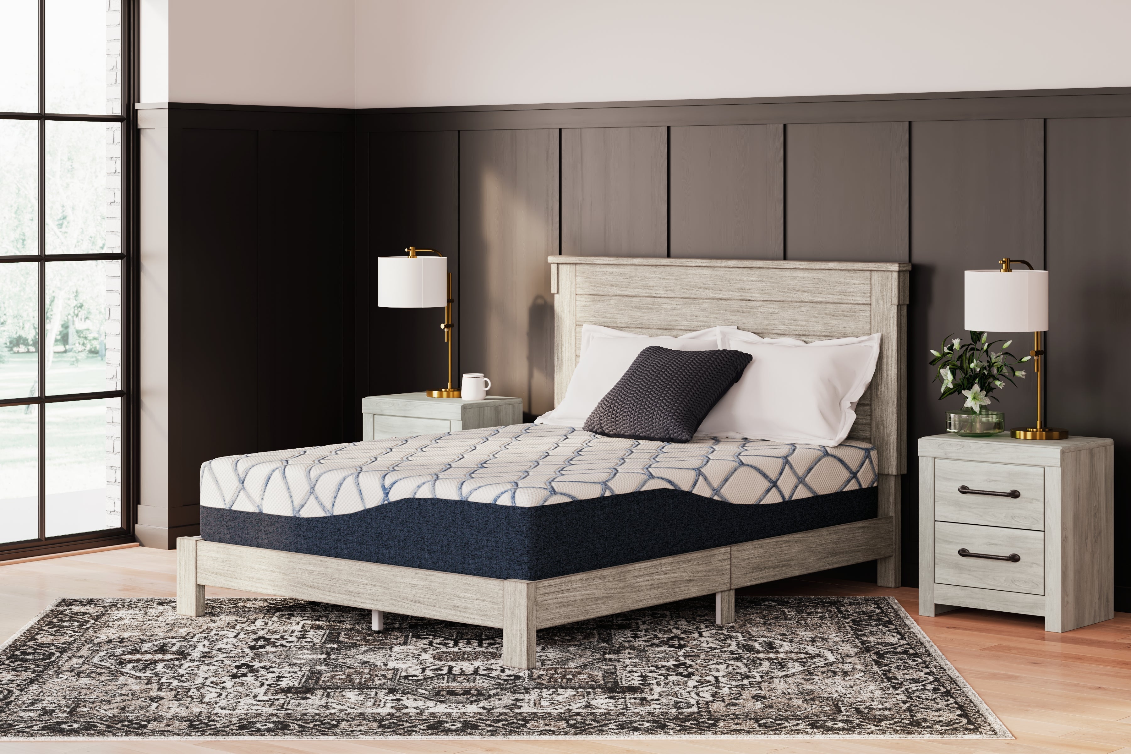Lullora Furniture - Ashley Furniture - 12 Inch Chime Elite 2.0 Mattresses - California King / White/Blue - M42651
