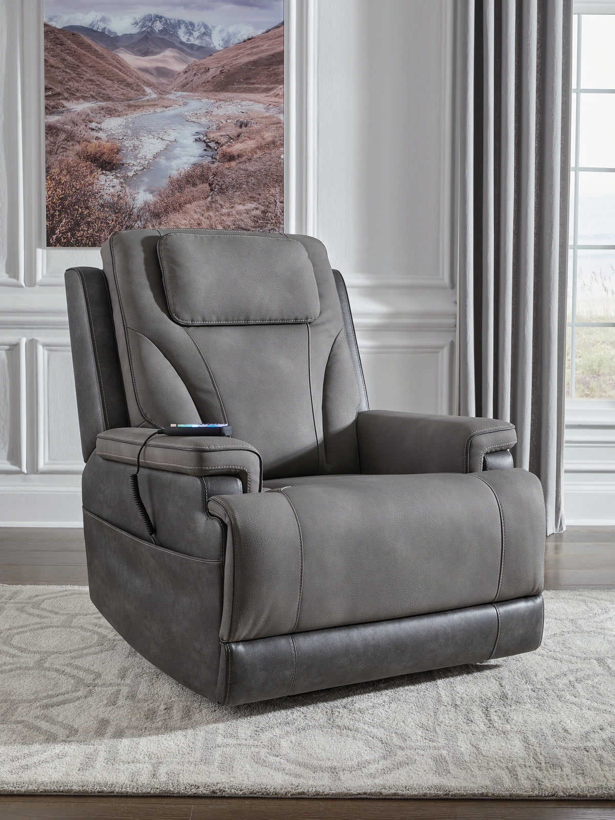 Lullora Furniture - Ashley Furniture - 4Z-Peaceful Pause Living Room - Power Lift Recliner / Slate - PC1210412