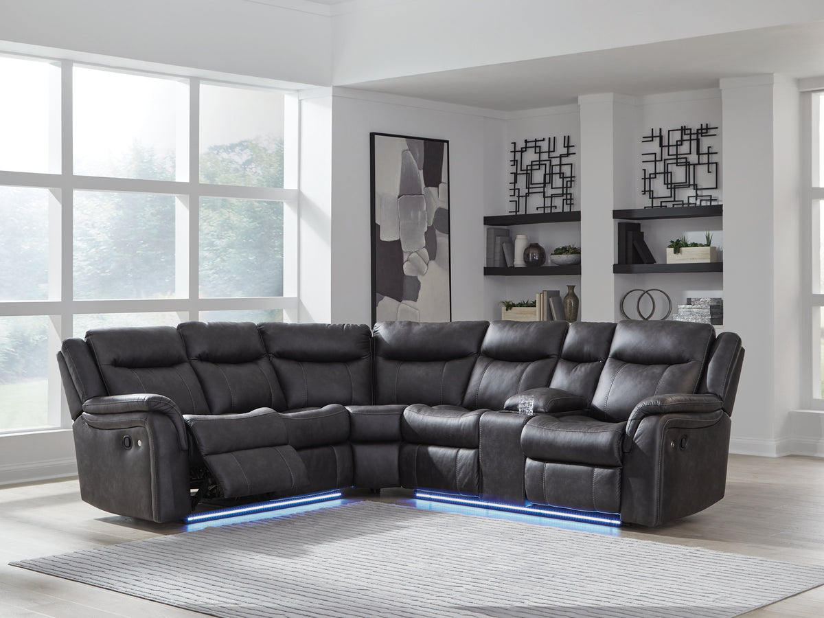 Lullora Furniture - Ashley Furniture - Sultan Meadow Sectional - 2-Piece Reclining Sectional / Carbon - PC13001S1