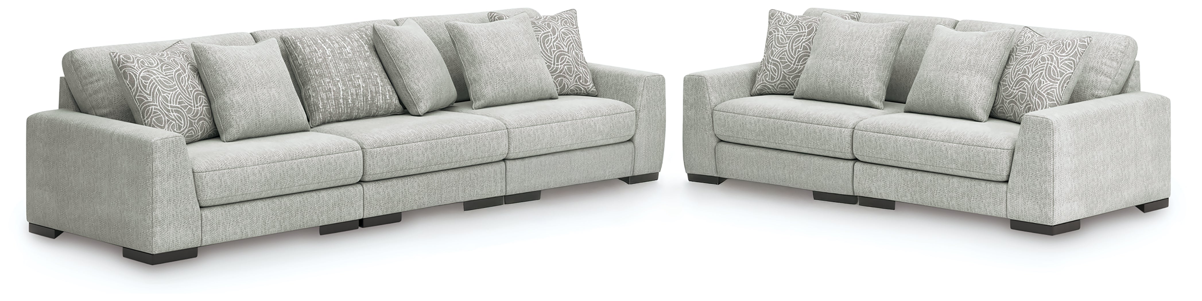 Lullora Furniture - Ashley Furniture - Regent Park 3-Piece Sectional Sofa and 2-Piece Sectional Loveseat - 3-Piece Sectional Sofa and 2-Piece Sectional Loveseat / Pewter - 14404U4