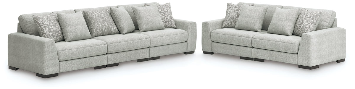 Lullora Furniture - Ashley Furniture - Regent Park 3-Piece Sectional Sofa and 2-Piece Sectional Loveseat - 3-Piece Sectional Sofa and 2-Piece Sectional Loveseat / Pewter - 14404U4