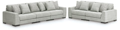 Lullora Furniture - Ashley Furniture - Regent Park 3-Piece Sectional Sofa and 2-Piece Sectional Loveseat - 3-Piece Sectional Sofa and 2-Piece Sectional Loveseat / Pewter - 14404U4