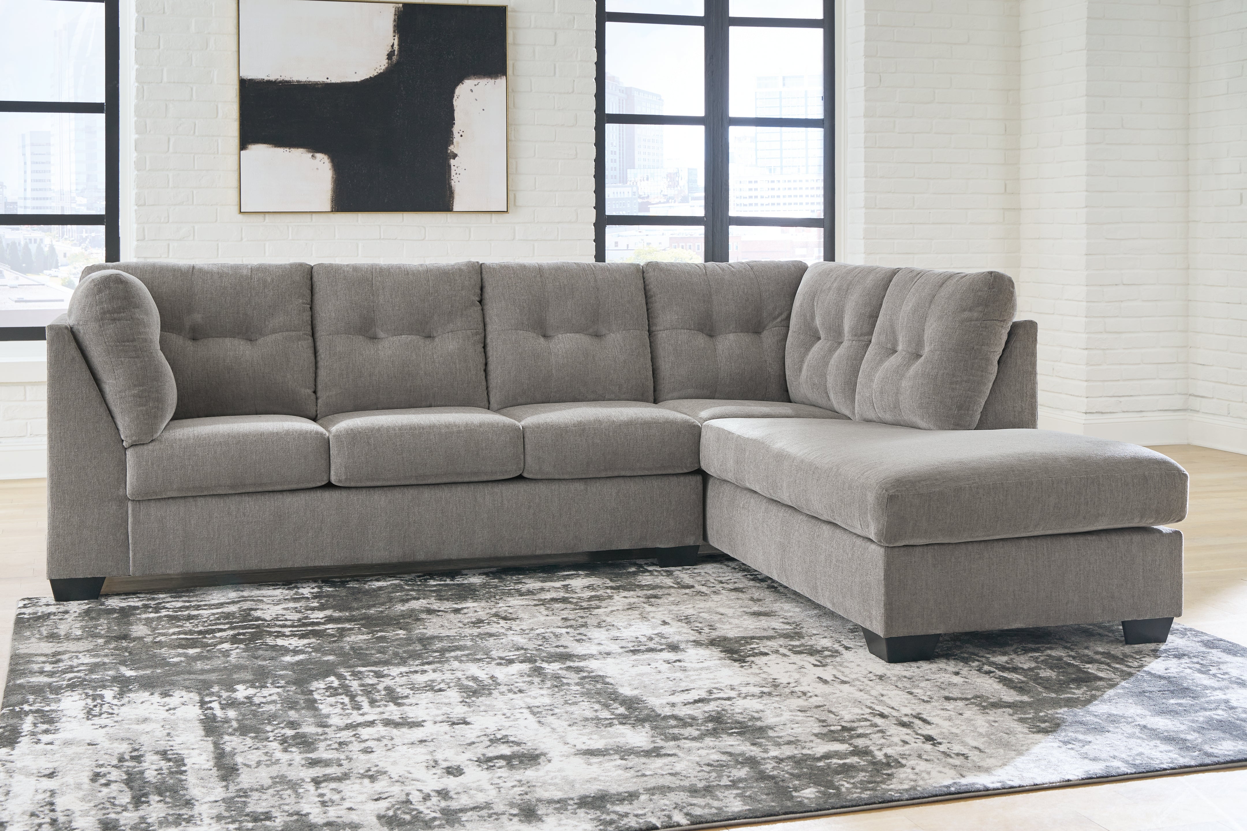Lullora Furniture - Ashley Furniture - Lanelly Sectional - LAF 2-Piece Sectional with Chaise / Alloy - 17504S1