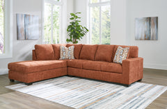 Lullora Furniture - Ashley Furniture - Aviemore Sectional - RAF 2-Piece Sectional with Chaise / Stone - 24305S1