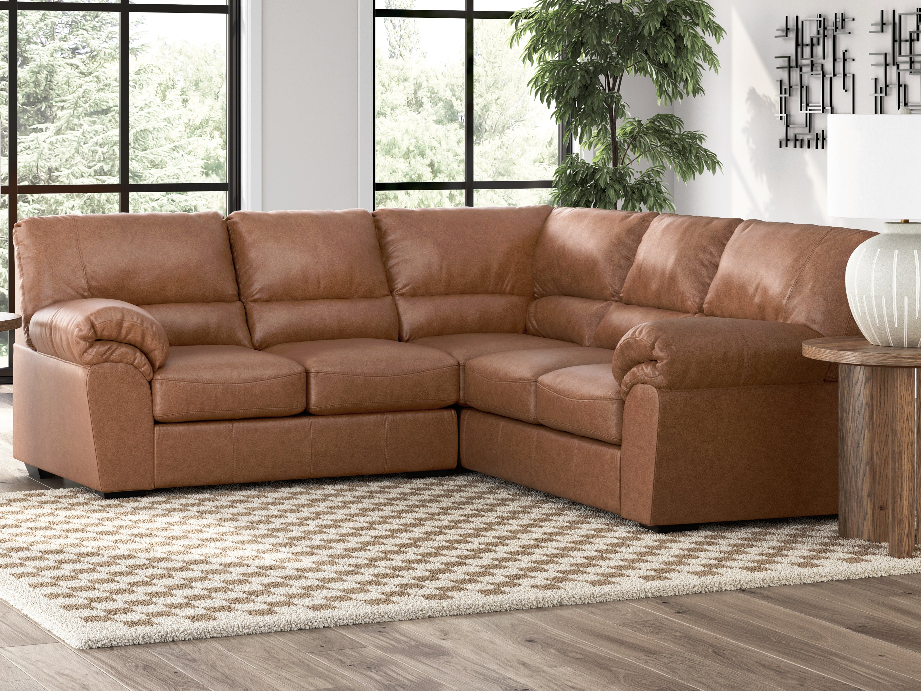 Lullora Furniture - Ashley Furniture - WillowBend Sectional - RAF 2-Piece Sectional / Caramel - PC27704S1