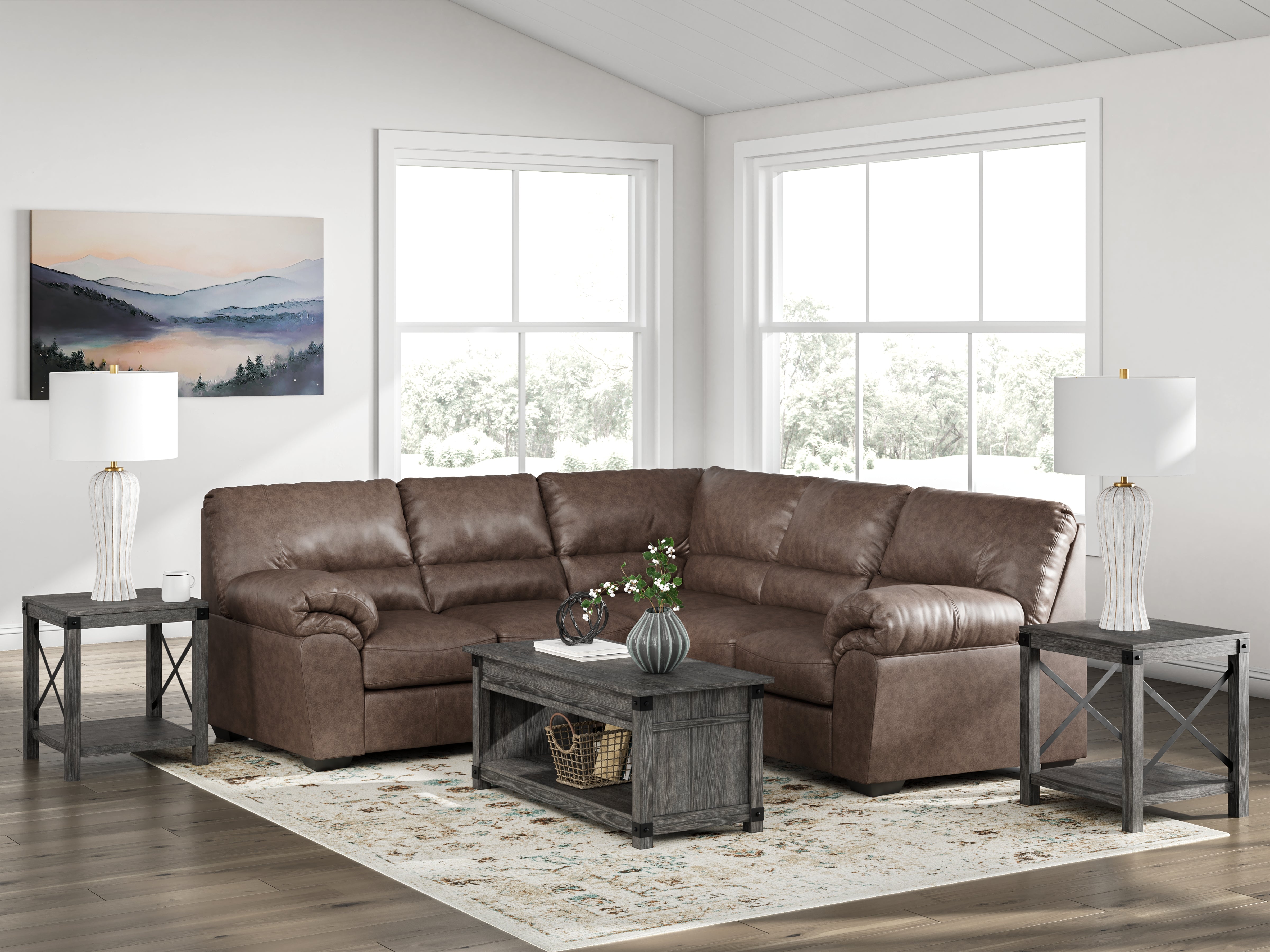 Lullora Furniture - Ashley Furniture - WillowBend Sectional - LAF 2-Piece Sectional / Umber - PC27705S2