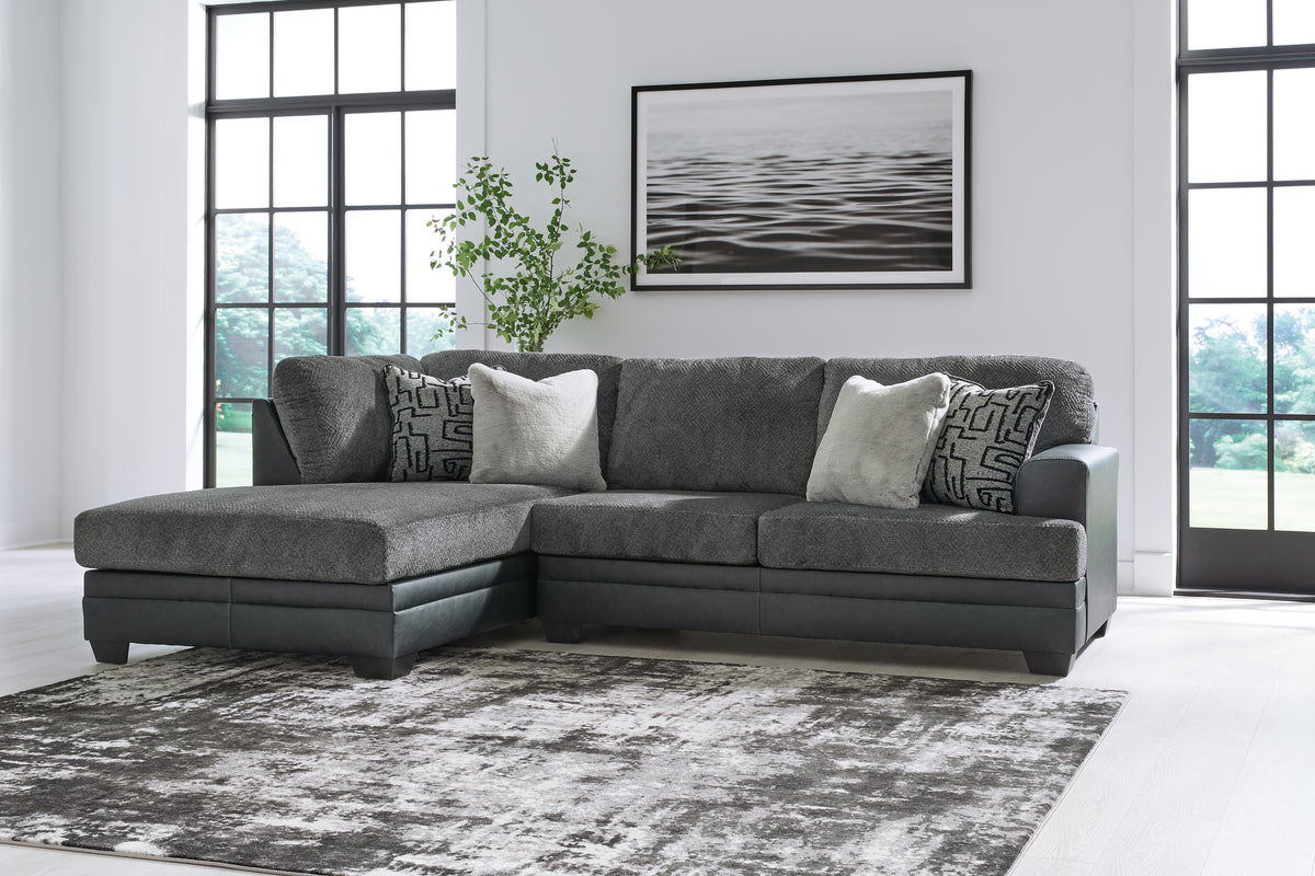 Lullora Furniture - Ashley Furniture - Brixley Pier Sectional - LAF 2-Piece Sectional with Chaise / Graphite - 29906S2