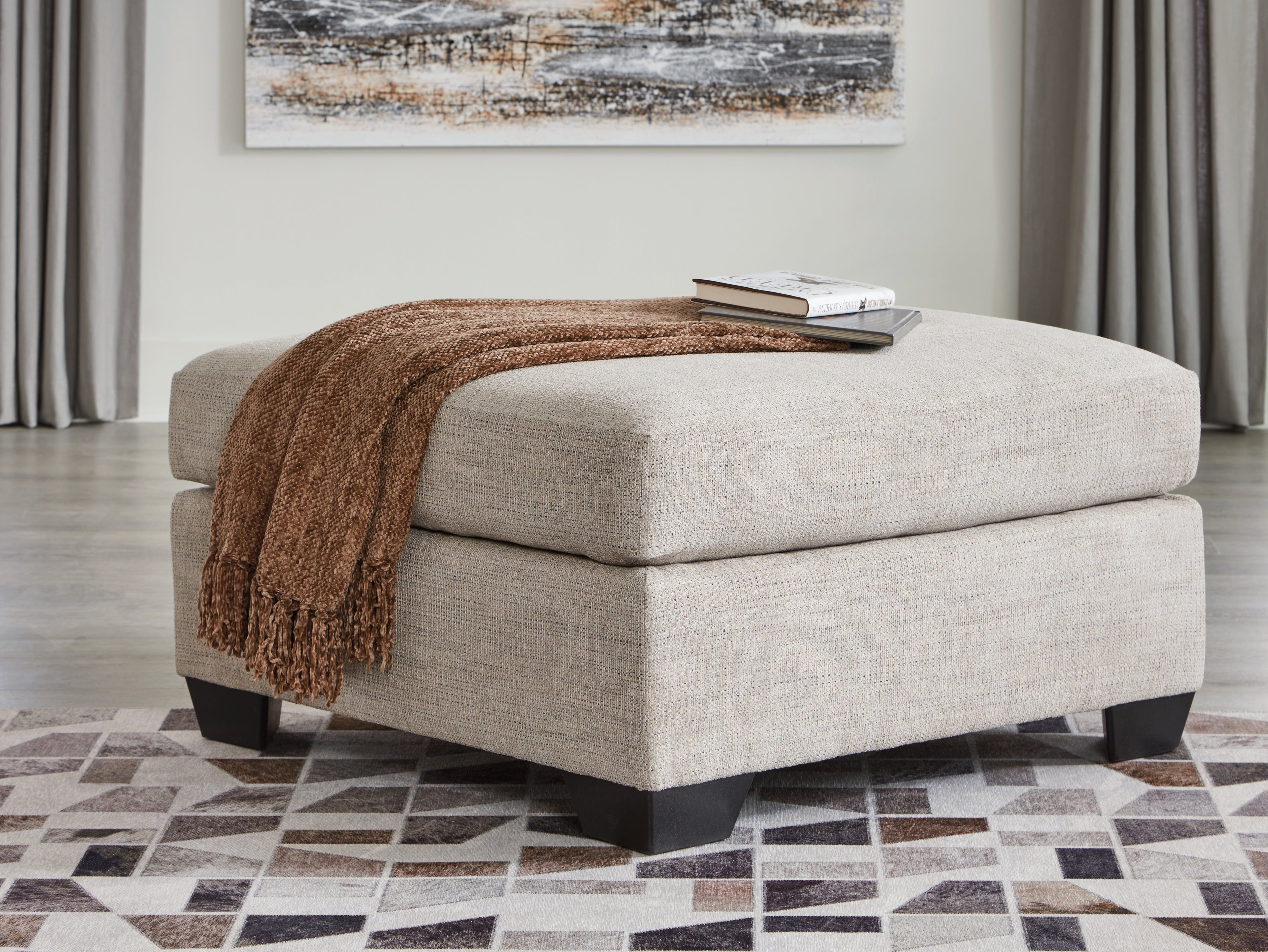Lullora Furniture - Ashley Furniture - Mahoney Living Room - Oversized Accent Ottoman / Pebble - 3100408