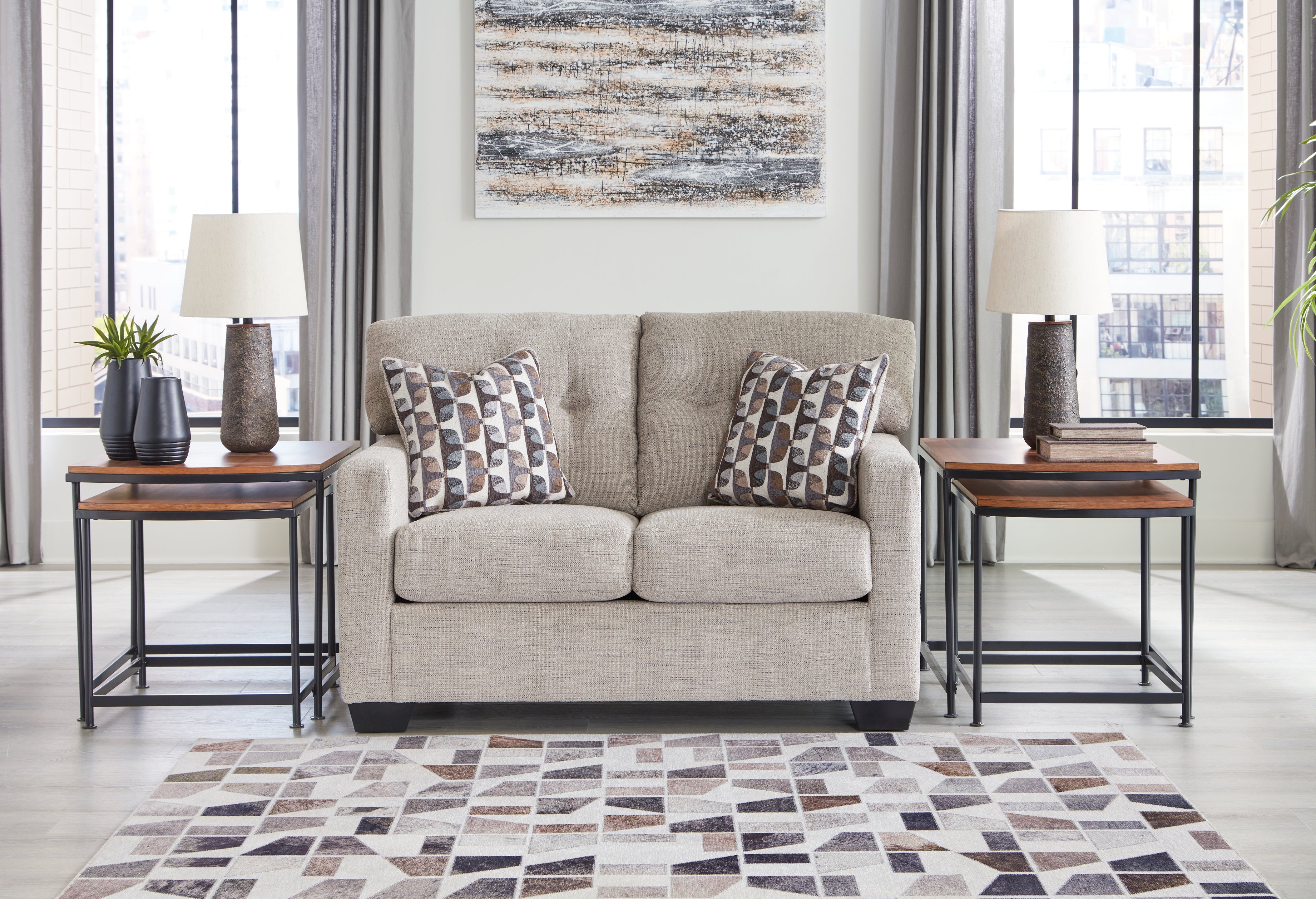 Lullora Furniture - Ashley Furniture - Mahoney Living Room - Loveseat / Pebble - 3100435