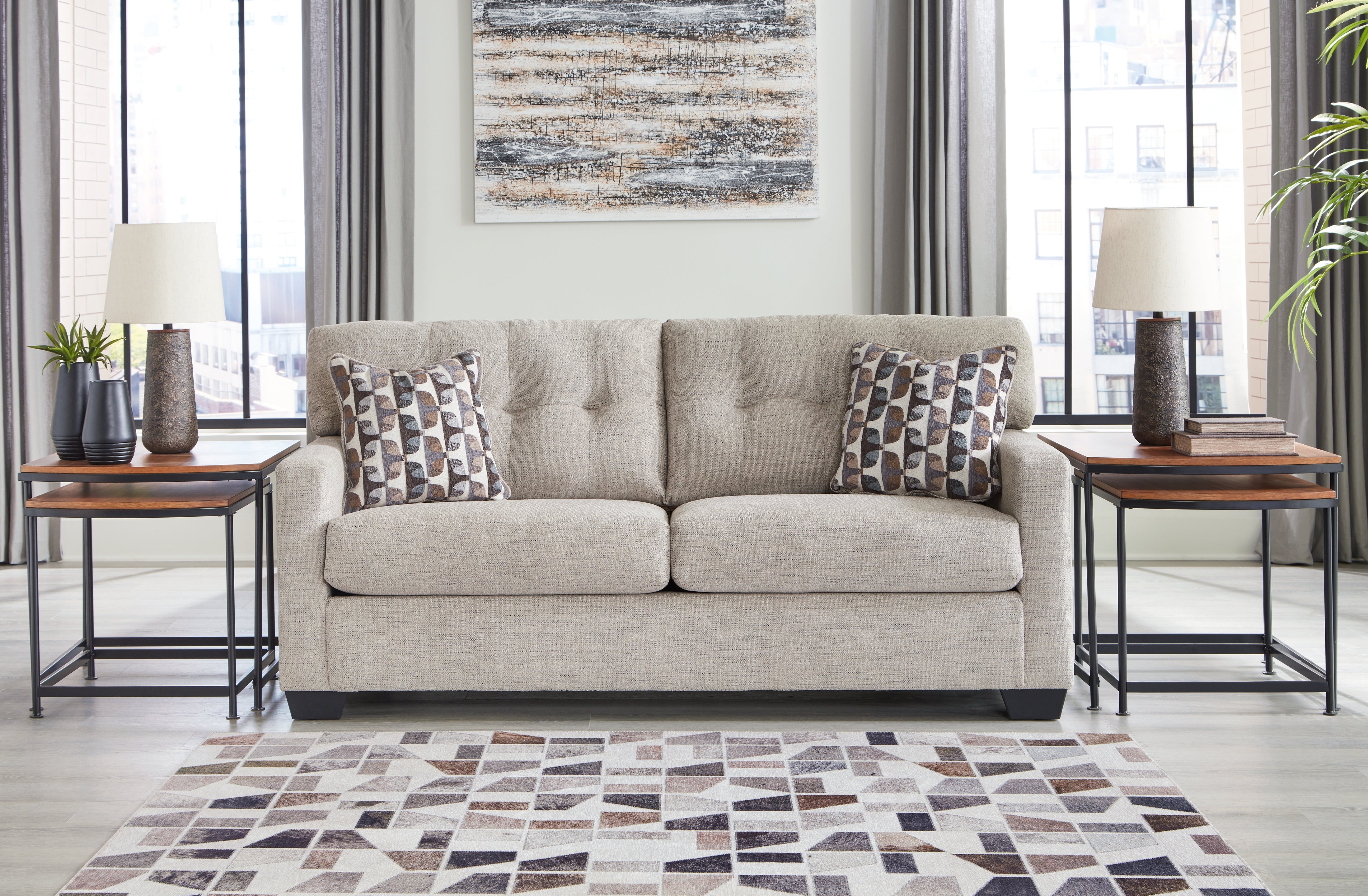 Lullora Furniture - Ashley Furniture - Mahoney Living Room - Sofa / Pebble - 3100438