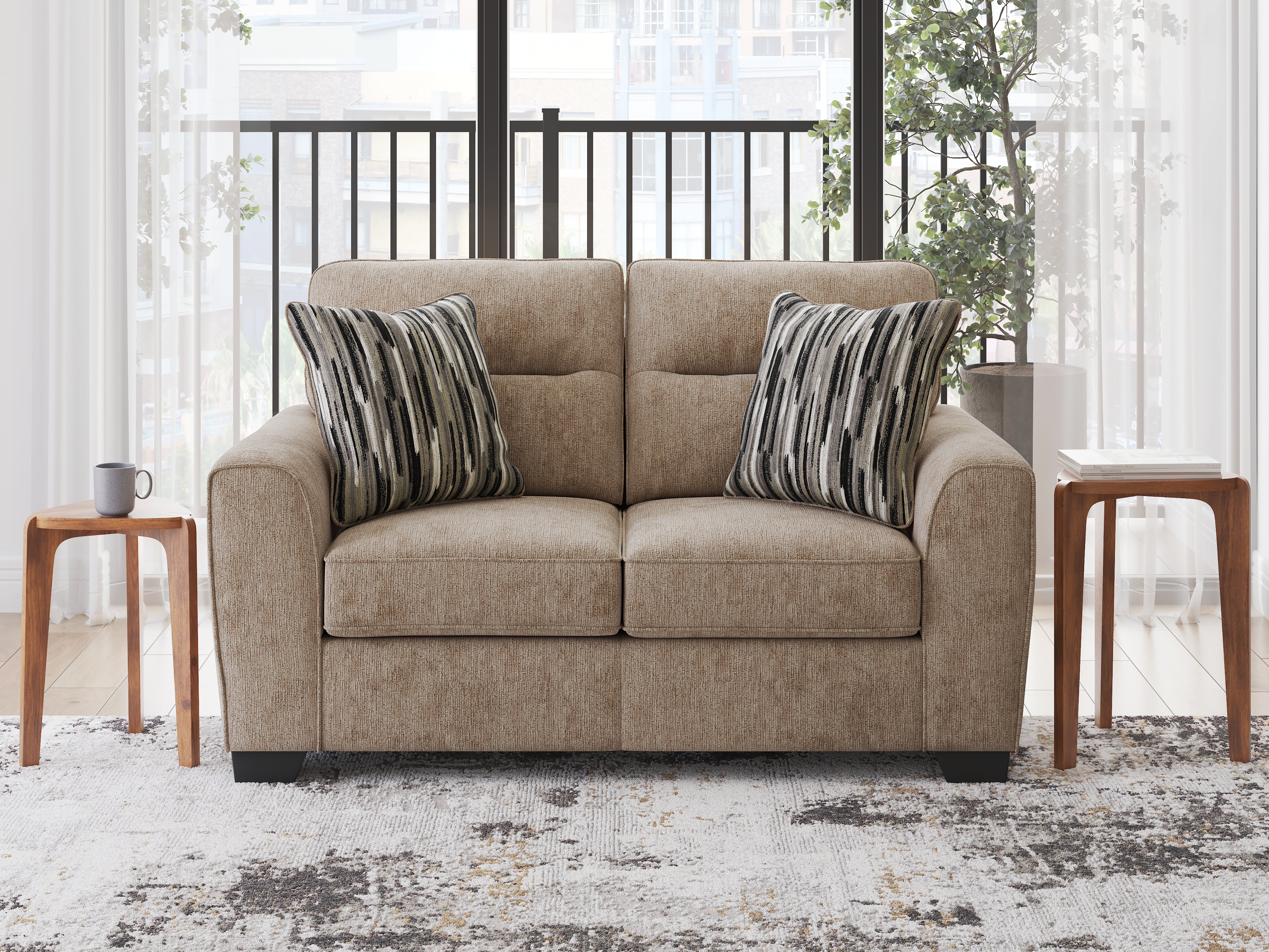 Lullora Furniture - Ashley Furniture - Olten Living Room - Loveseat / Mocha - 3130435