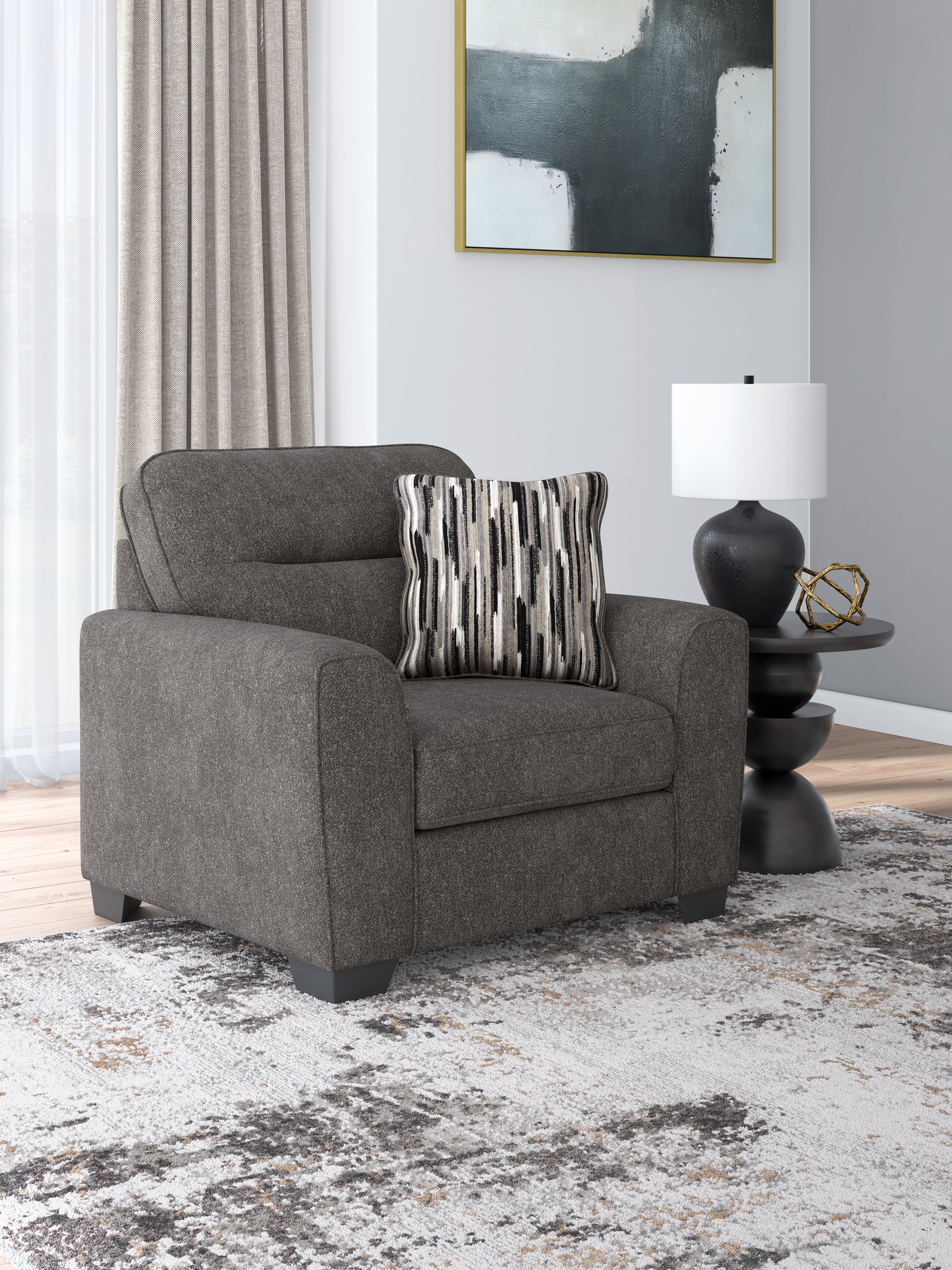 Lullora Furniture - Ashley Furniture - Olten Living Room - Chair and a Half / Graphite - 3130523