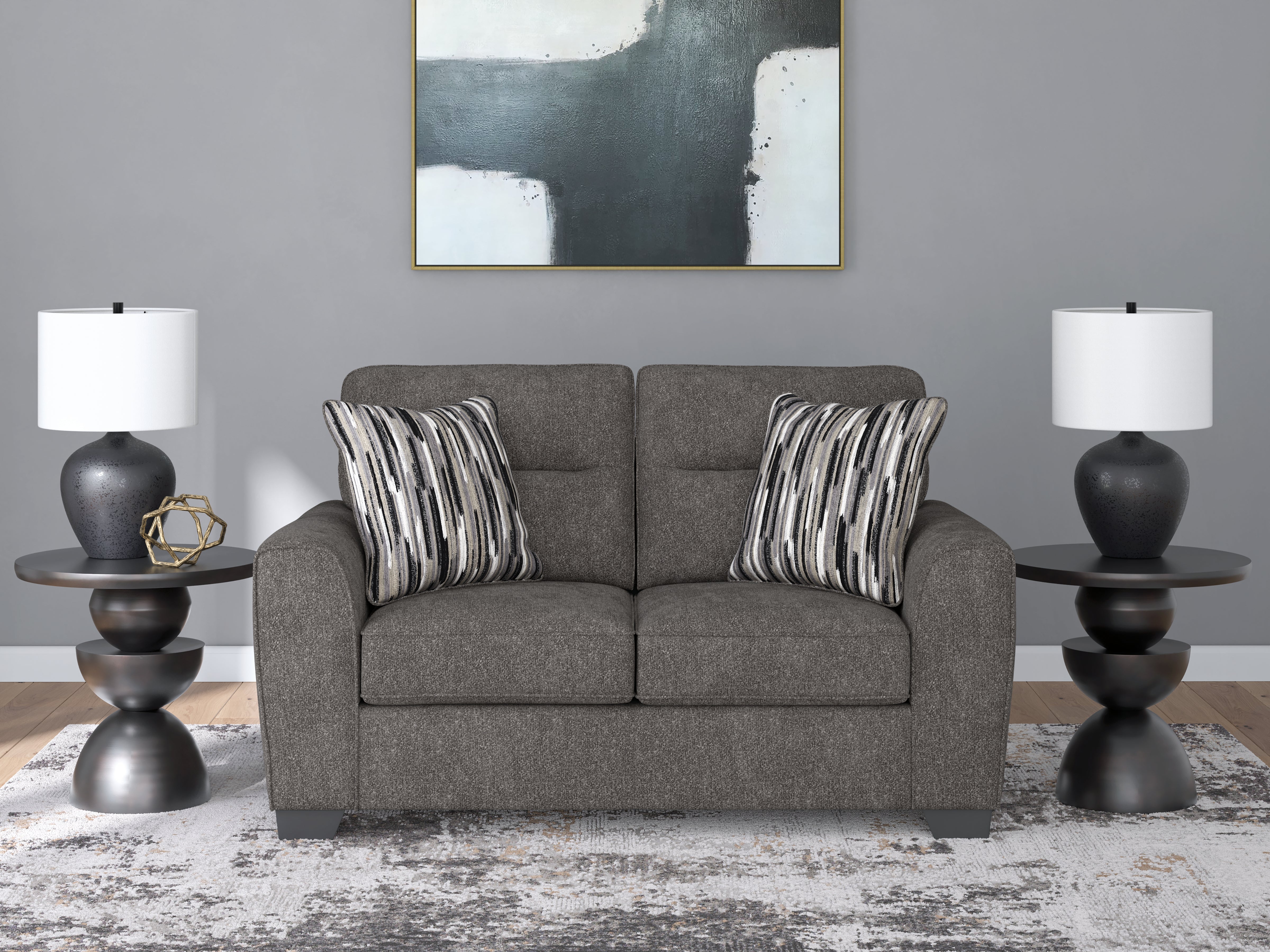 Lullora Furniture - Ashley Furniture - Olten Living Room - Loveseat / Graphite - 3130535