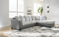 Lullora Furniture - Ashley Furniture - Clairette Court Sectional - RAF 2-Piece Sectional with Chaise / Alloy - 31503S1