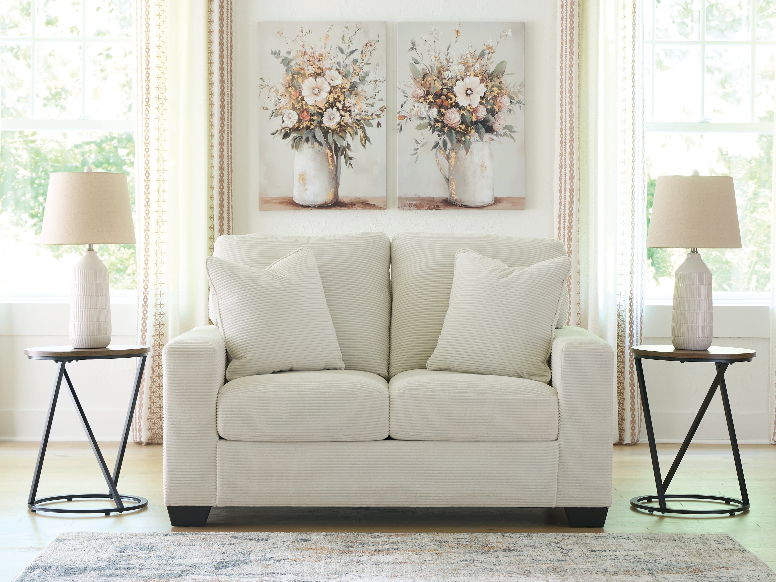 Lullora Furniture - Ashley Furniture - Greenbriar Living Room - Loveseat / Ivory - PC3200635