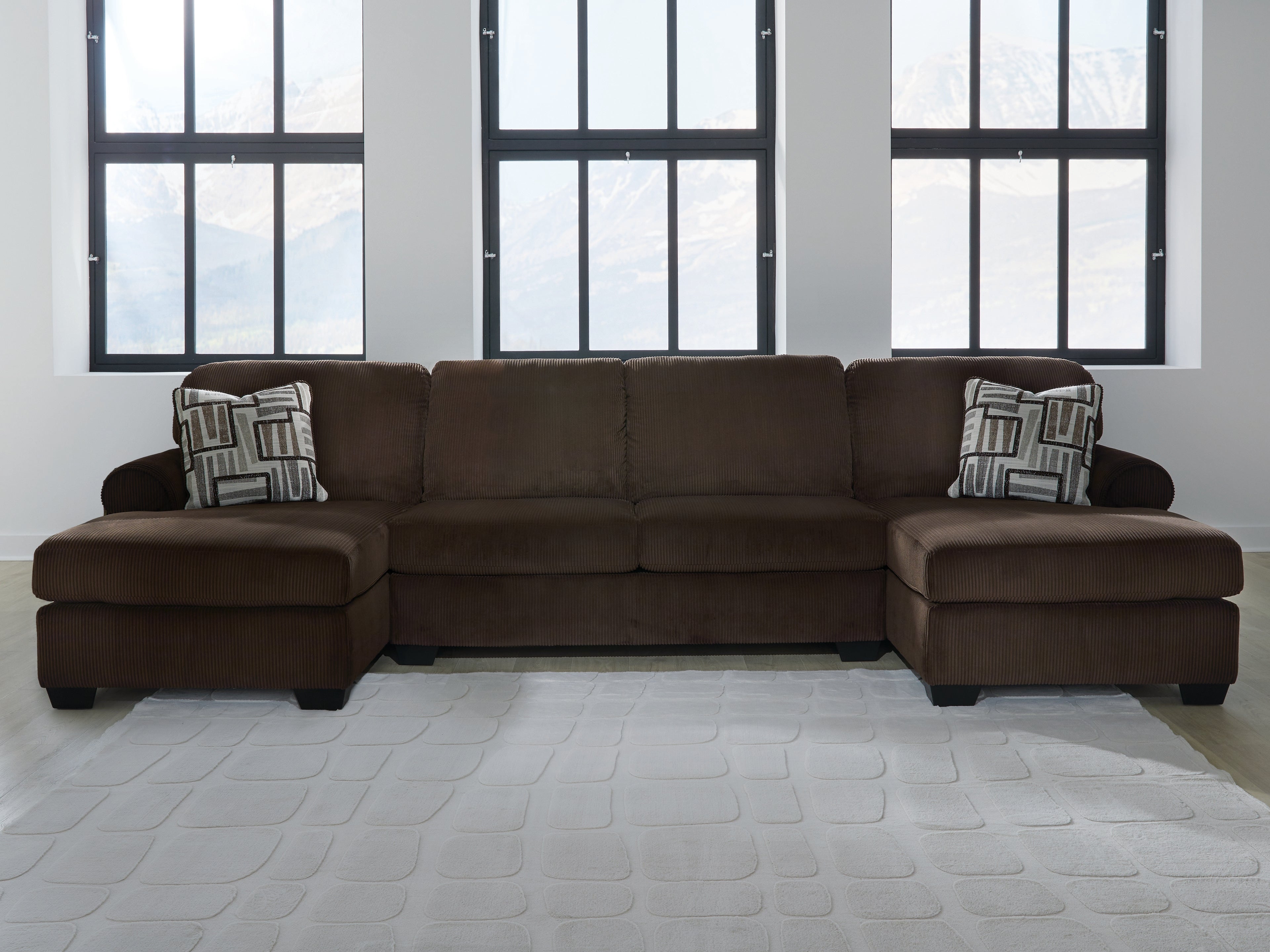 Lullora Furniture - Ashley Furniture - Kimlee Sectional - LAF 3-Piece Sectional with Chaise / Chocolate - PC35603S2