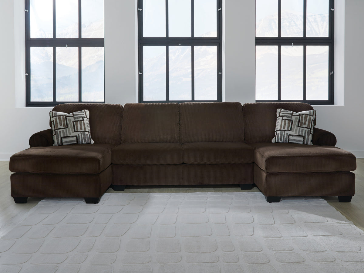 Lullora Furniture - Ashley Furniture - Kimlee Sectional - LAF 3-Piece Sectional with Chaise / Chocolate - PC35603S2