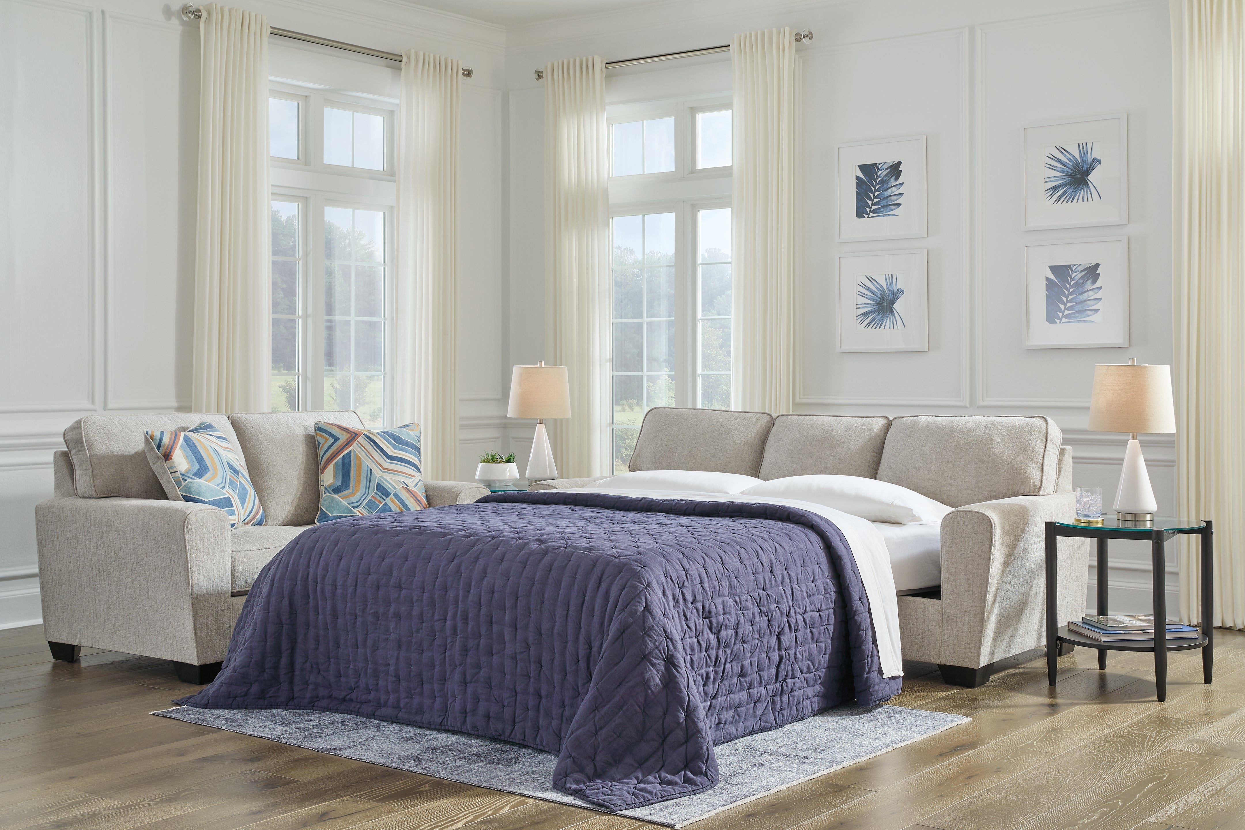 Lullora Furniture - Ashley Furniture - Cashton Living Room - Queen Sofa Sleeper / Ice - 4060639