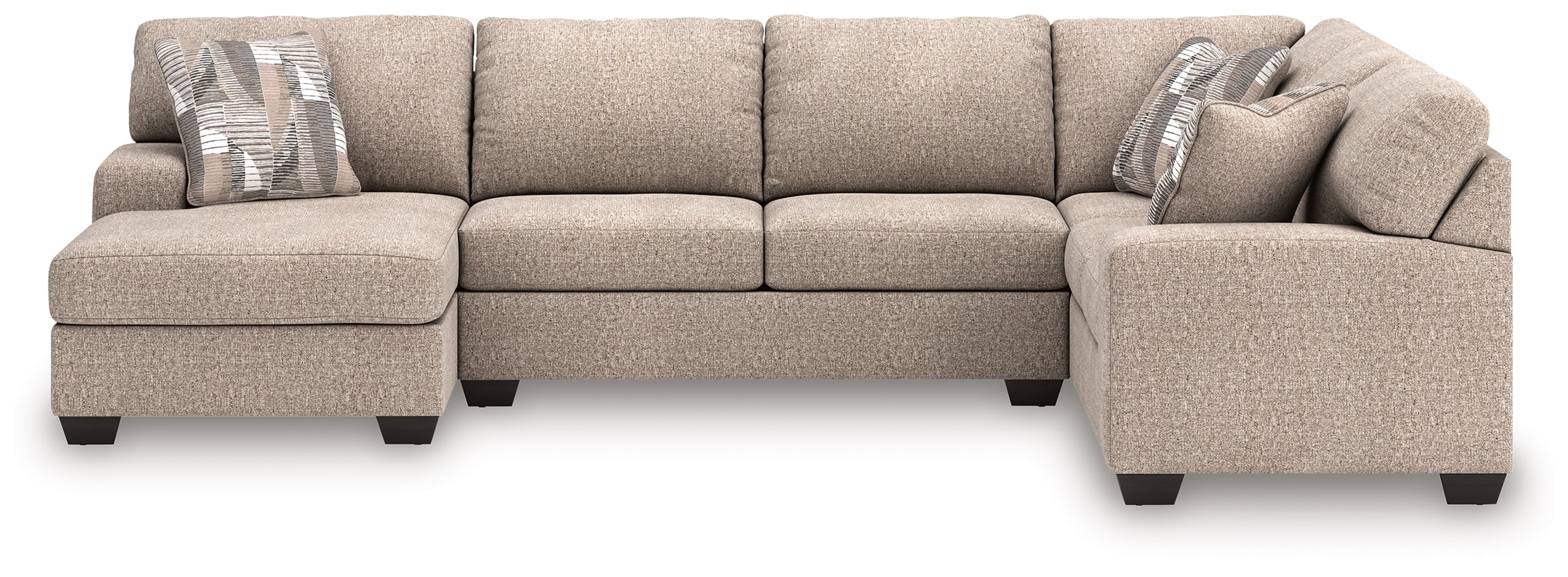 Lullora Furniture - Ashley Furniture - Newellen Sectional - RAF 3-Piece Sectional with Chaise / Hemp - 48404S5