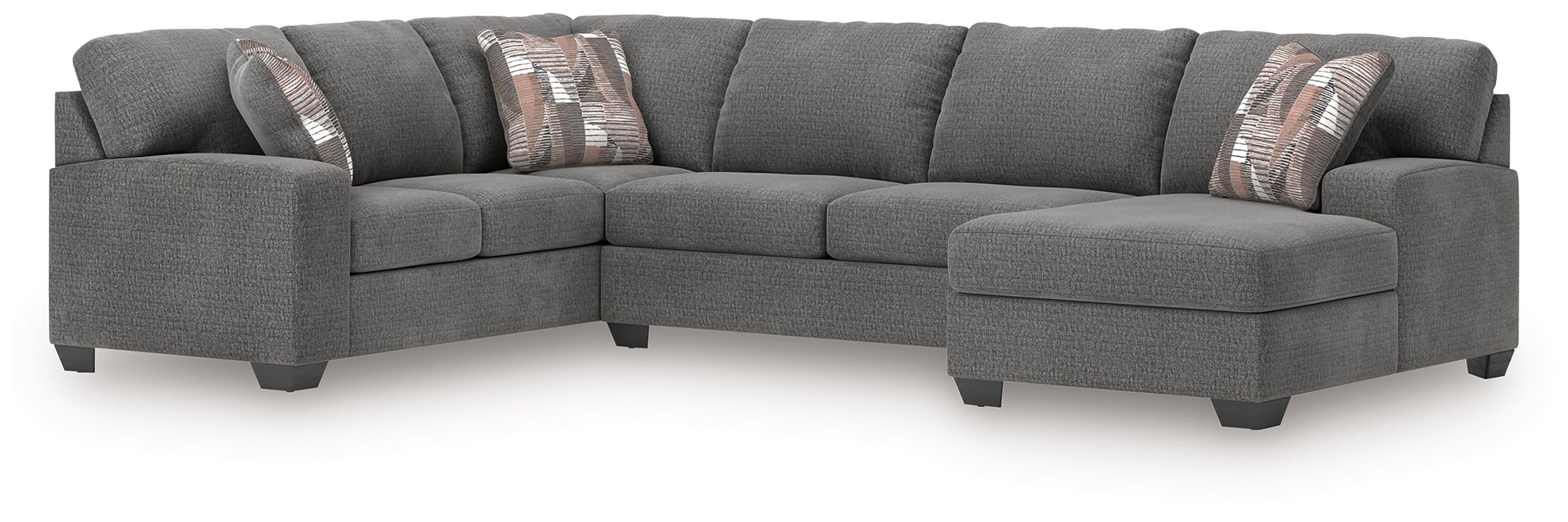 Lullora Furniture - Ashley Furniture - Newellen Sectional - LAF 3-Piece Sleeper Sectional with Chaise / Greystone - 48405S6