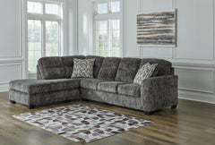 Lullora Furniture - Ashley Furniture - Lonoke Sectional - LAF 2-Piece Sectional with Chaise / Gunmetal - 50504S2