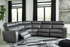 Lullora Furniture - Ashley Furniture - Samperstone Sectional - 2-Piece Power Reclining Sectional Loveseat / Gray - 55203S5