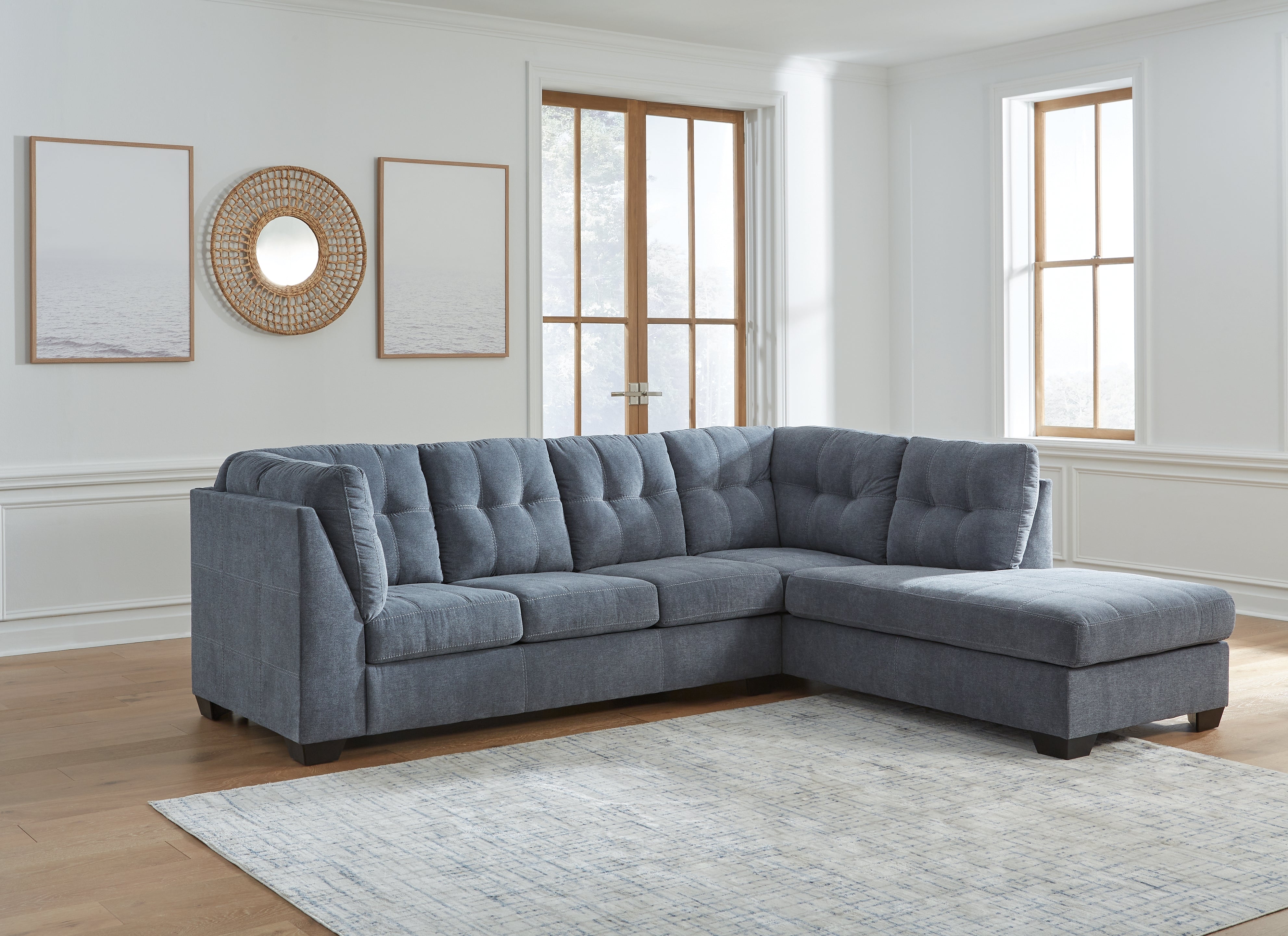 Lullora Furniture - Ashley Furniture - Marleton Sectional - LAF 2-Piece Sectional with Chaise / Denim - 55303S2