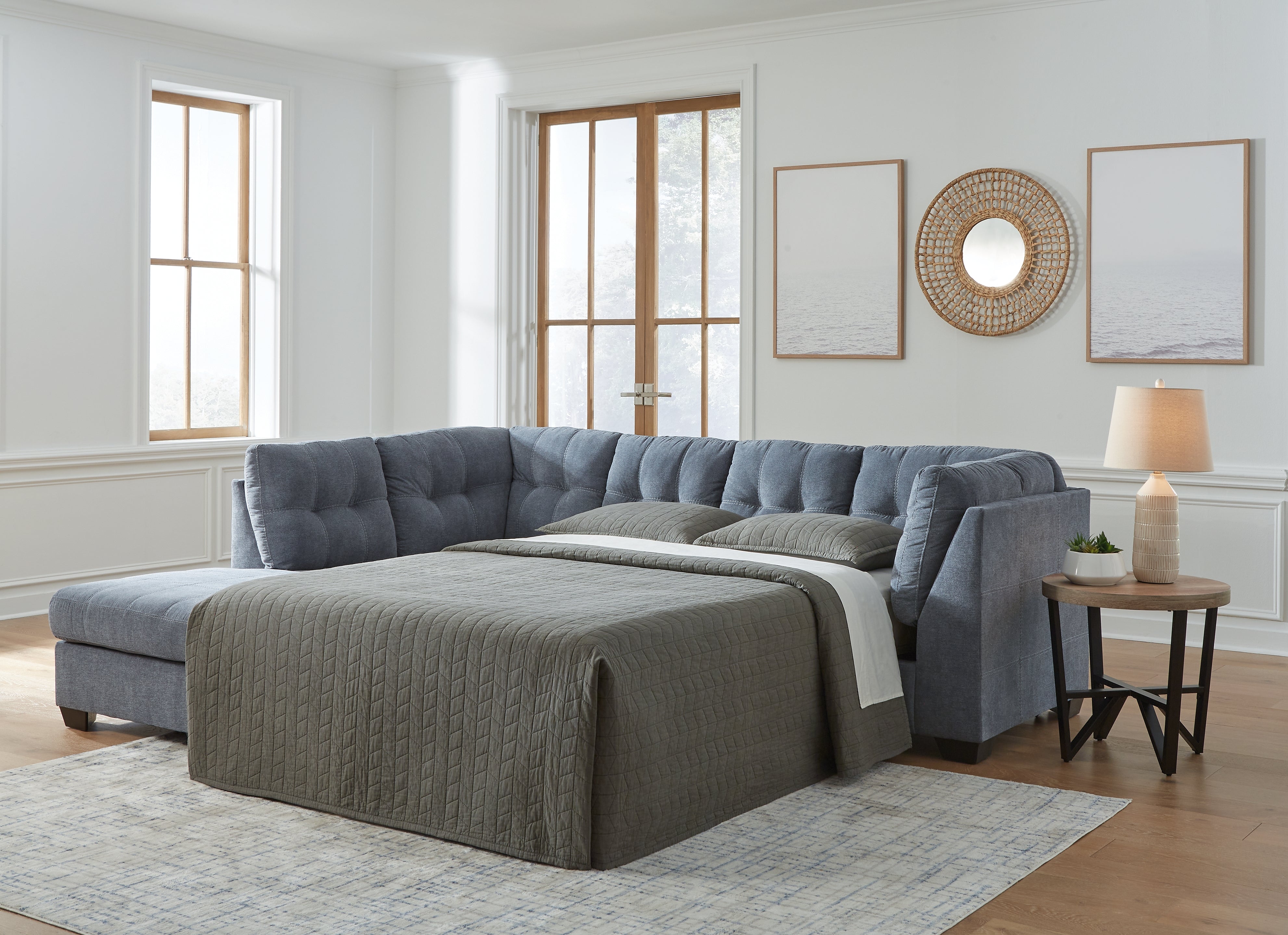 Lullora Furniture - Ashley Furniture - Marleton Sectional - LAF 2-Piece Sectional with Chaise / Denim - 55303S2