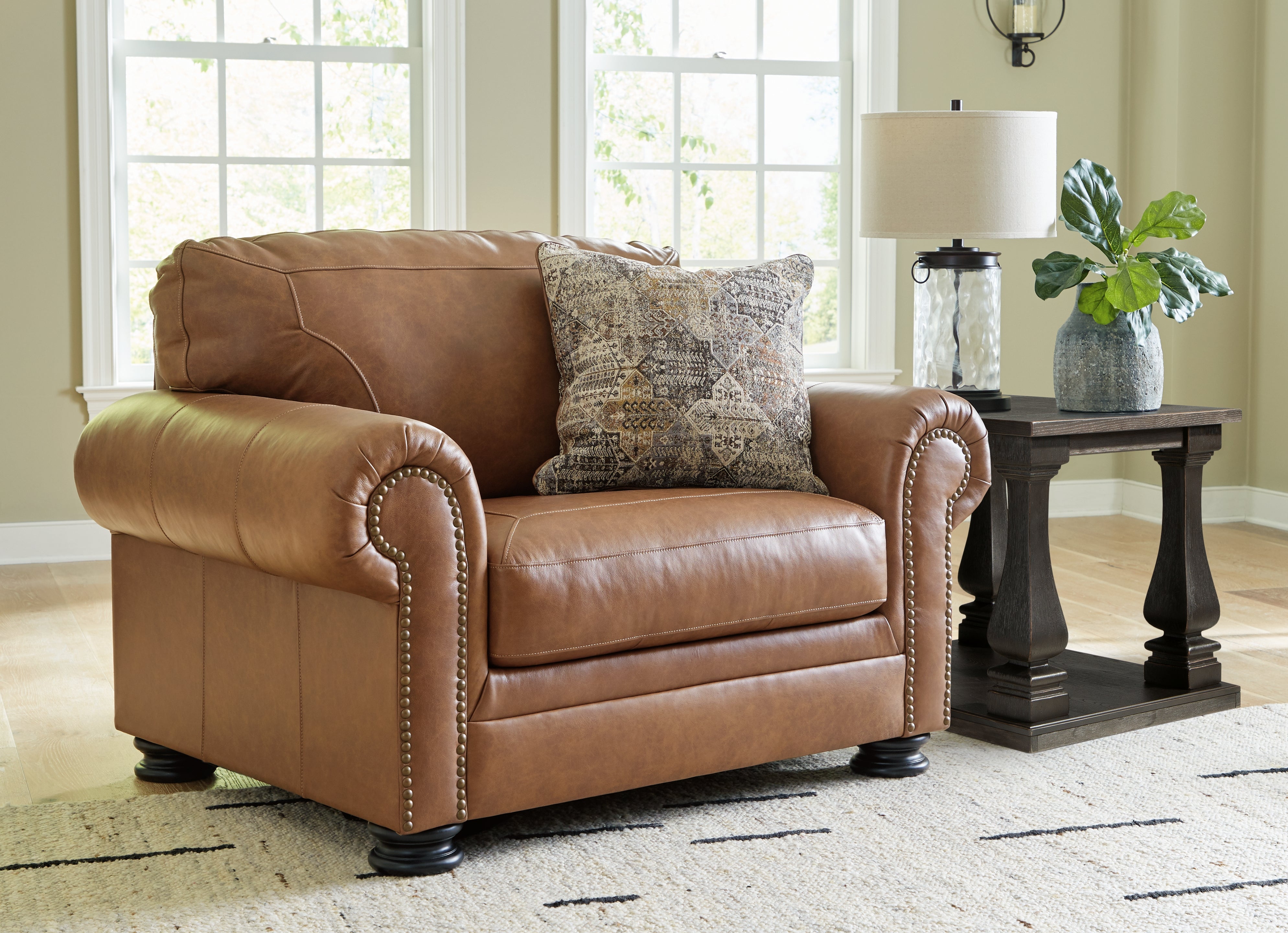 Lullora Furniture - Ashley Furniture - Carianna Living Room - Chair and a Half / Caramel - 5760423