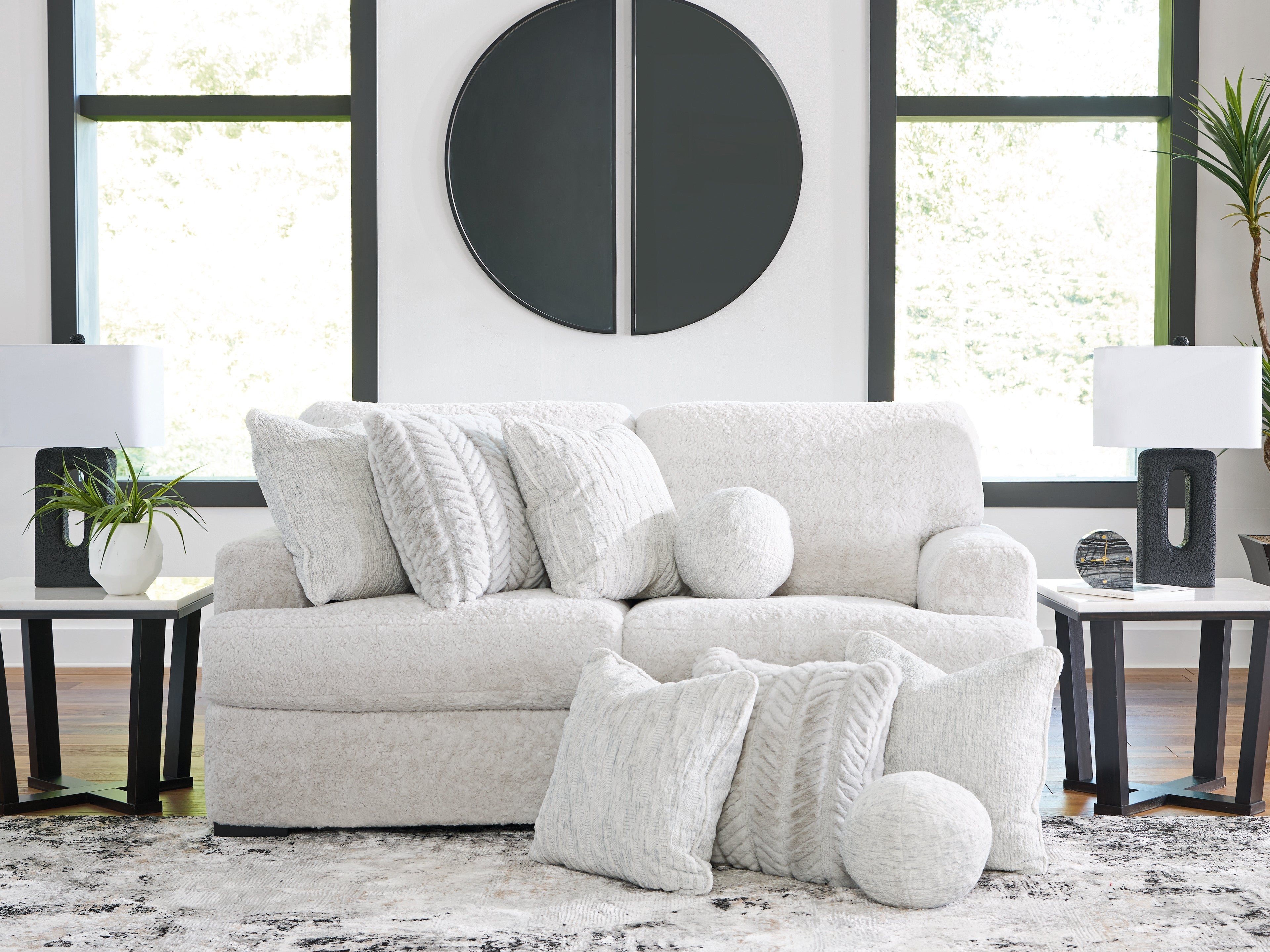 Lullora Furniture - Ashley Furniture - Cuddle Plush Sectional - RAF 2-Piece Sectional / Arctic - PC59106S9