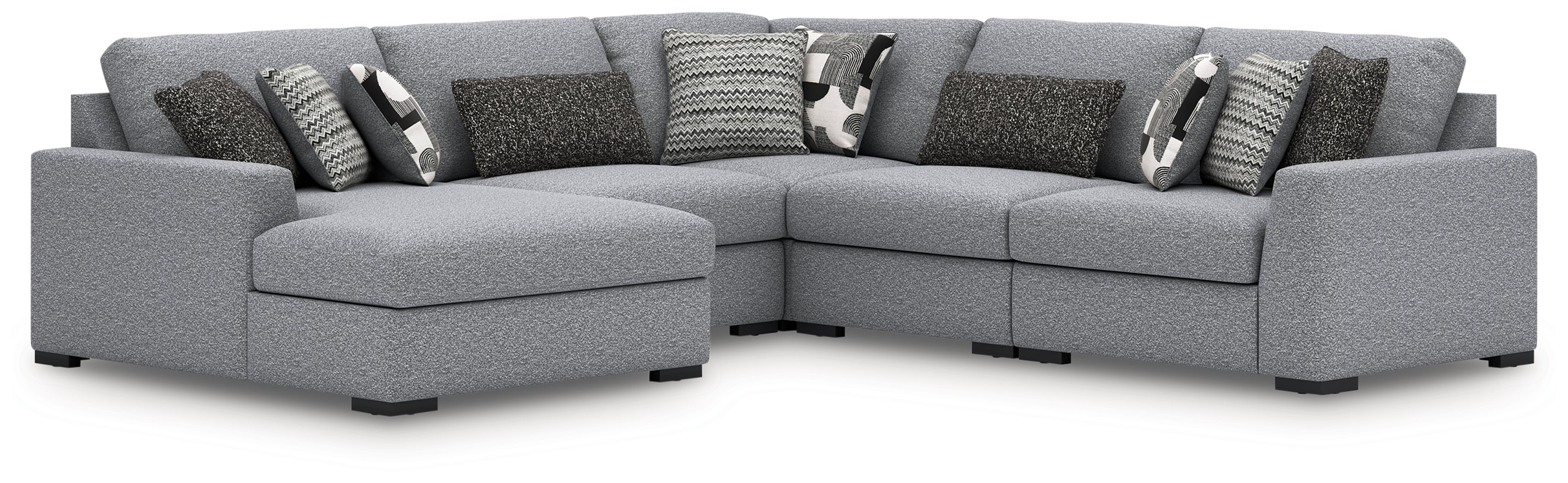 Lullora Furniture - Ashley Furniture - Bealton Sectional - RAF 5-Piece Sectional with Chaise / Salt and Pepper - 61305S8