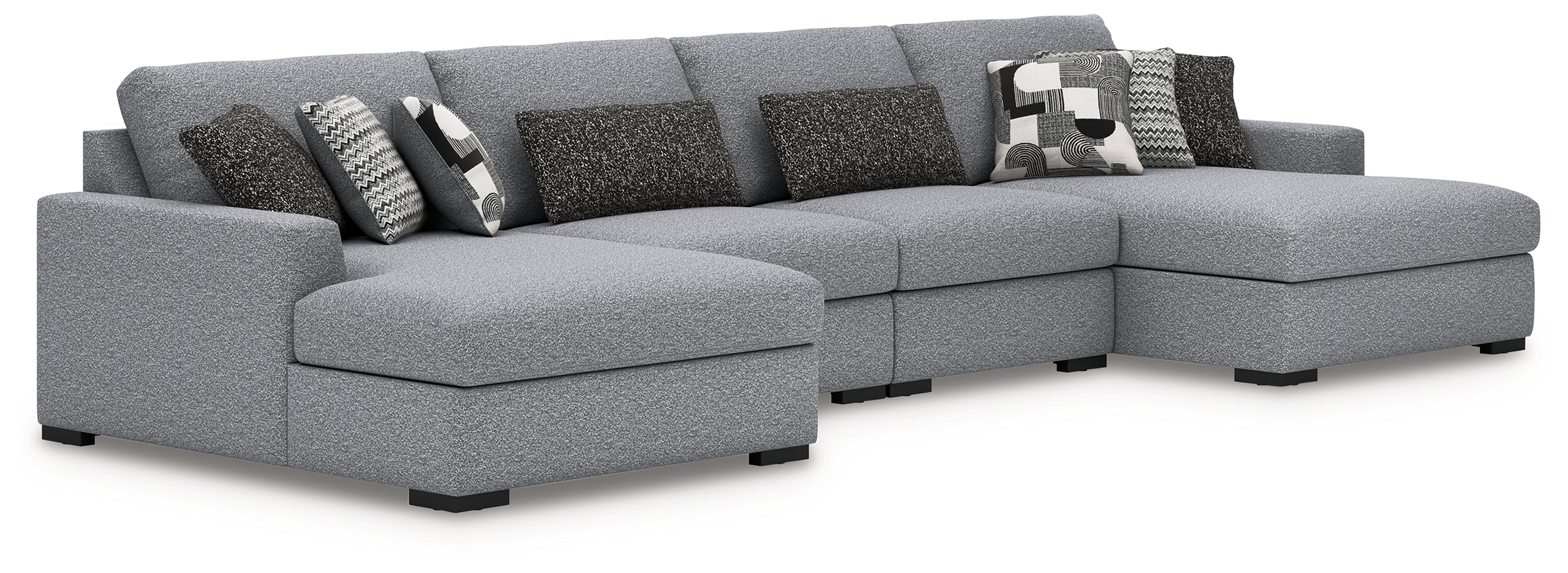 Lullora Furniture - Ashley Furniture - Bealton Sectional - RAF 4-Piece Sectional with Double Chaise / Salt and Pepper - 61305S9