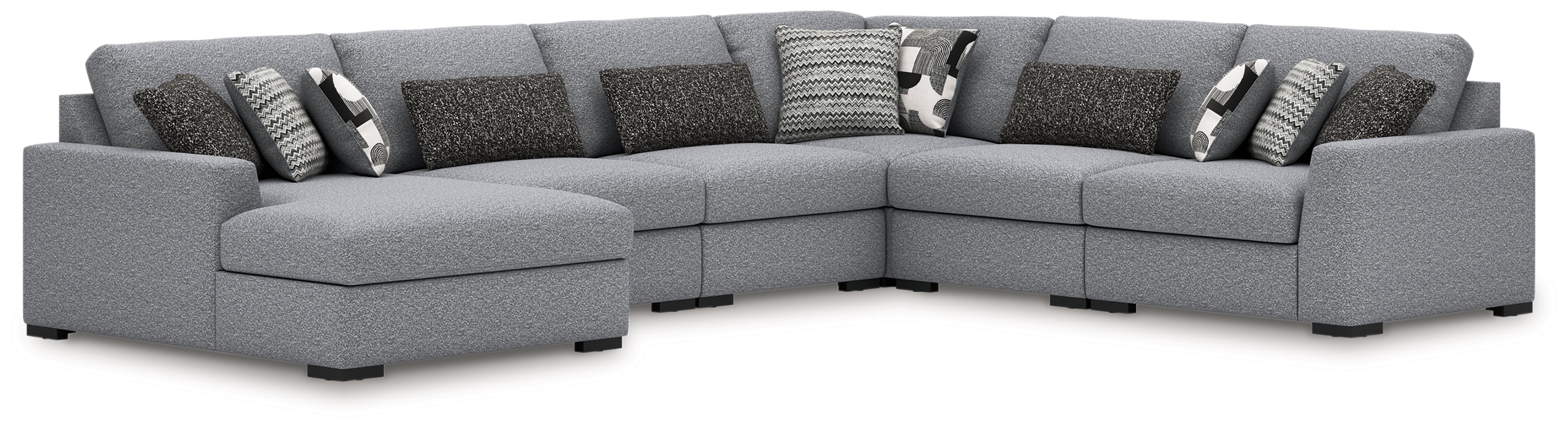 Lullora Furniture - Ashley Furniture - Bealton Sectional - RAF 6-Piece Sectional with Chaise / Salt and Pepper - 61305S13