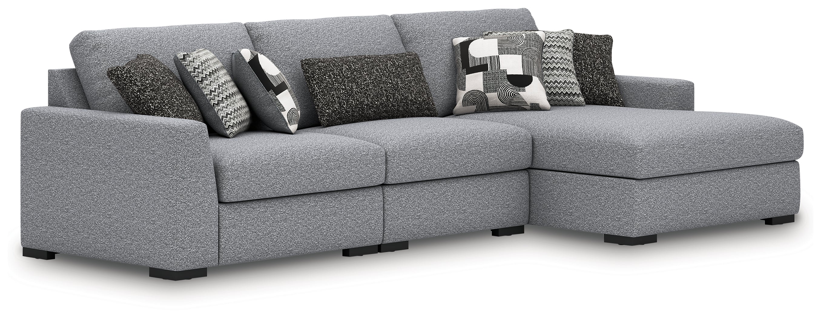 Lullora Furniture - Ashley Furniture - Bealton Sectional - RAF 3-Piece Sectional with Chaise / Salt and Pepper - 61305S3