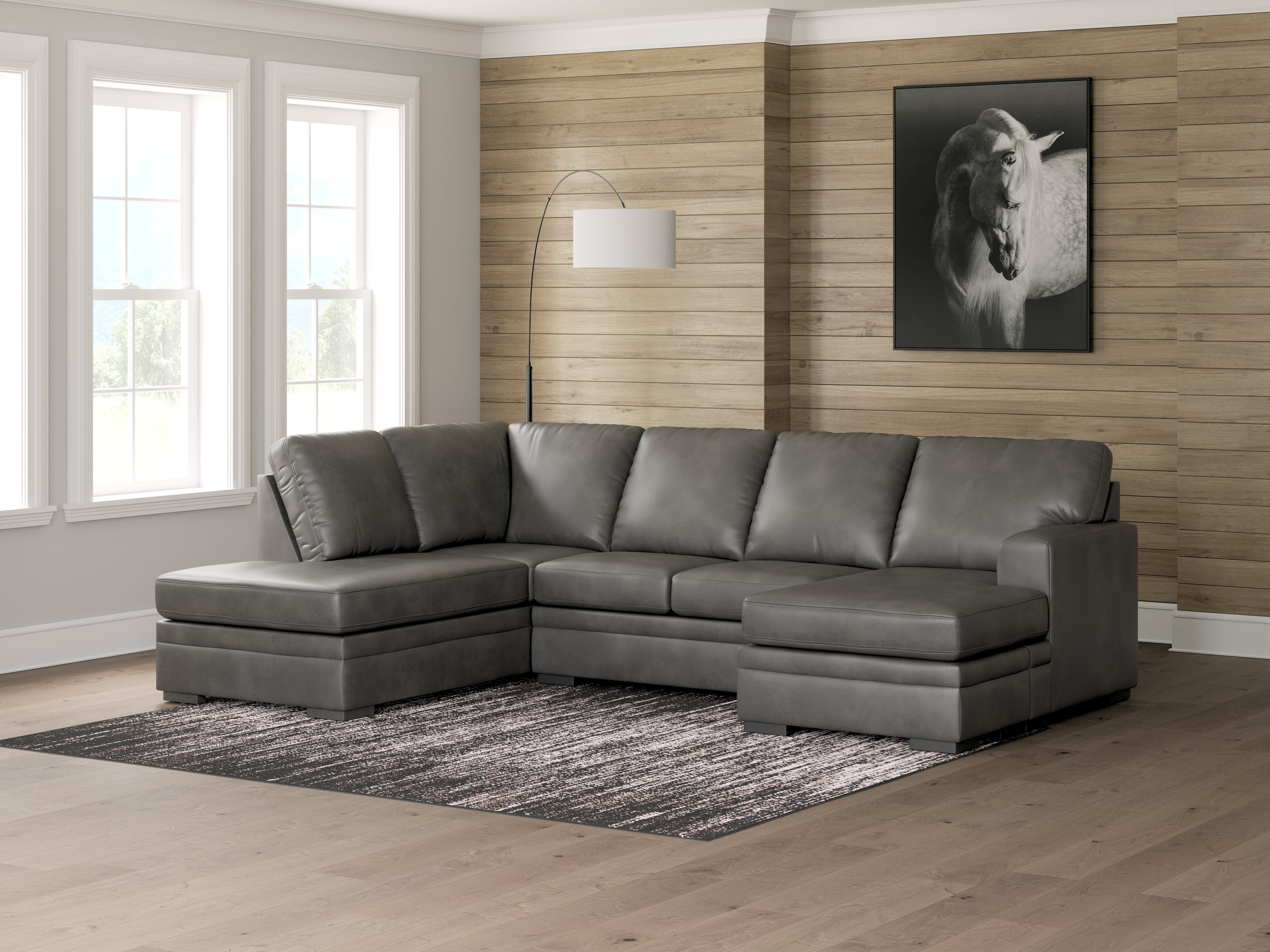 Lullora Furniture - Ashley Furniture - Lofton-Pike Sectional - RAF 2-Piece Sectional with Chaise / Shadow - PC61610S2