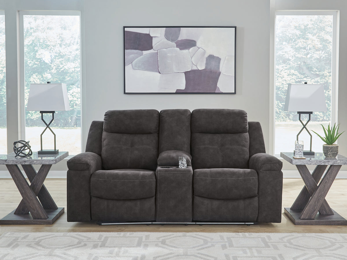 Lullora Furniture - Ashley Furniture - Brysonview Living Room - DBL Rec Loveseat w/Console - 6360594