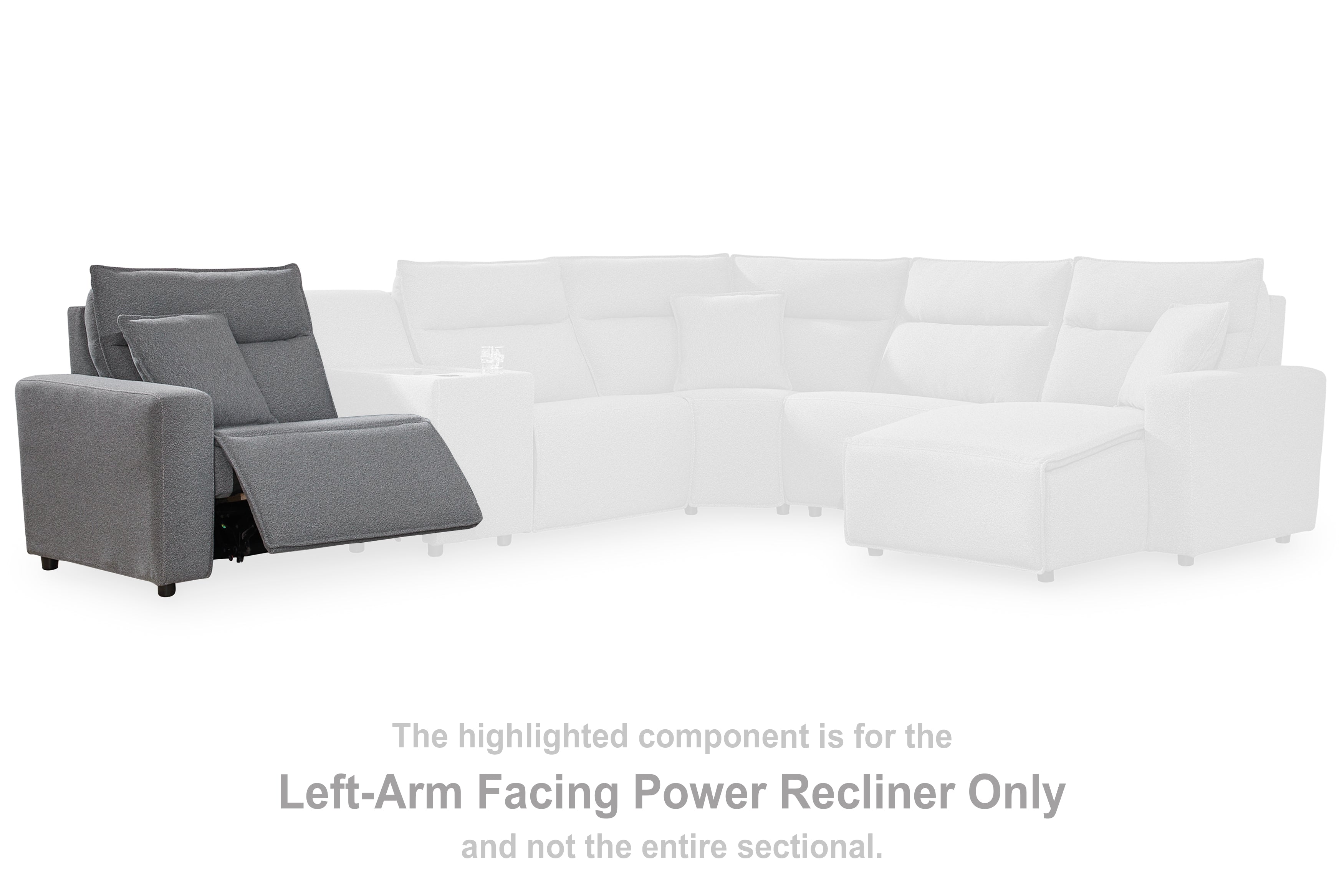 Lullora Furniture - Ashley Furniture - ModMax II Sectional - LAF Zero Wall Power Recliner / Salt and Pepper - 6590658