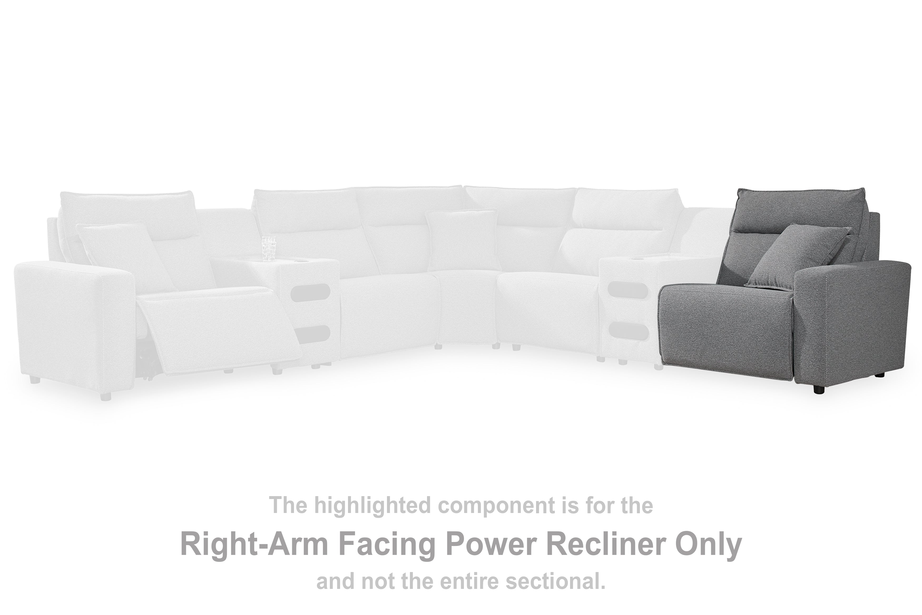 Lullora Furniture - Ashley Furniture - ModMax II Sectional - RAF Zero Wall Power Recliner / Salt and Pepper - 6590662